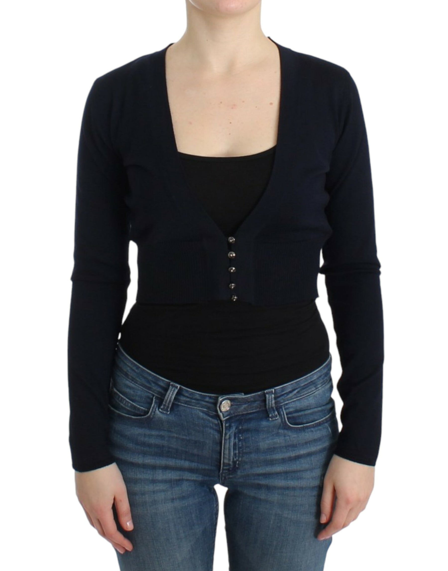 Cavalli Black cropped wool cardigan | Regal Royce