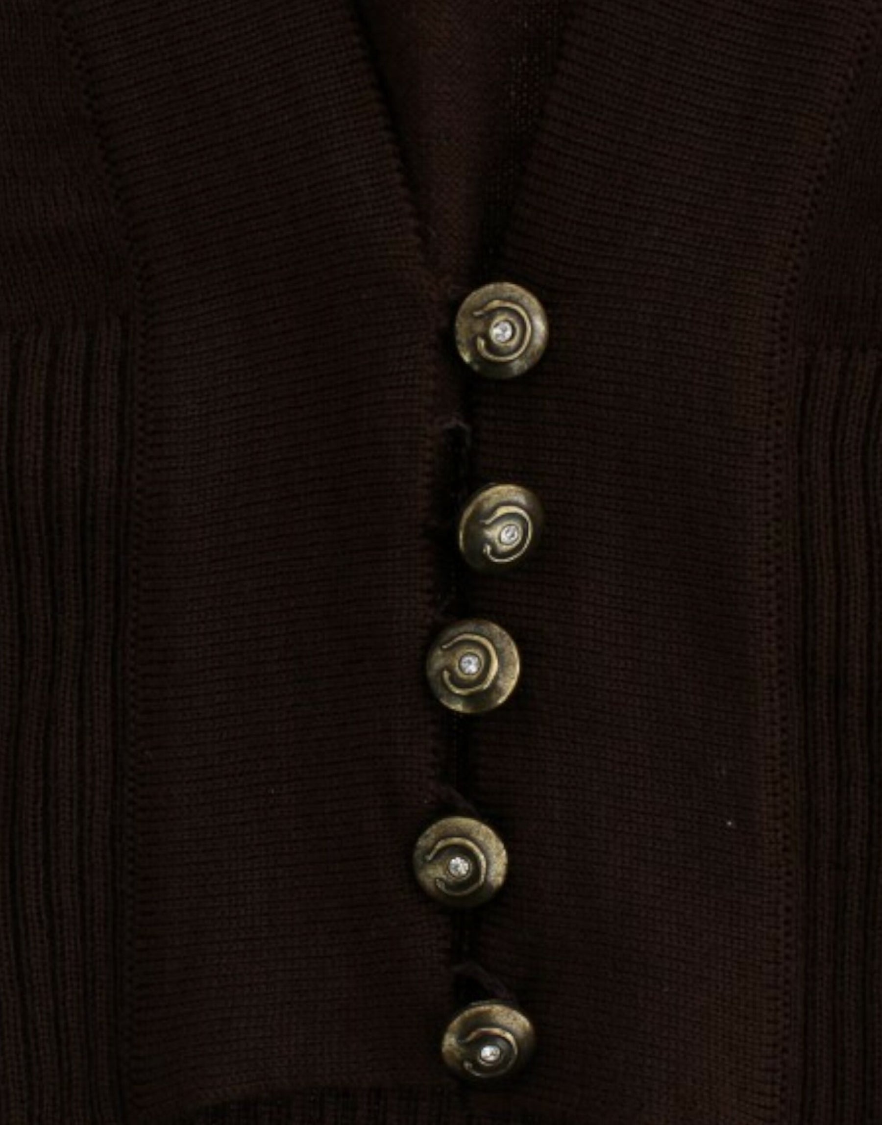 Cavalli Brown cropped wool cardigan | Regal Royce