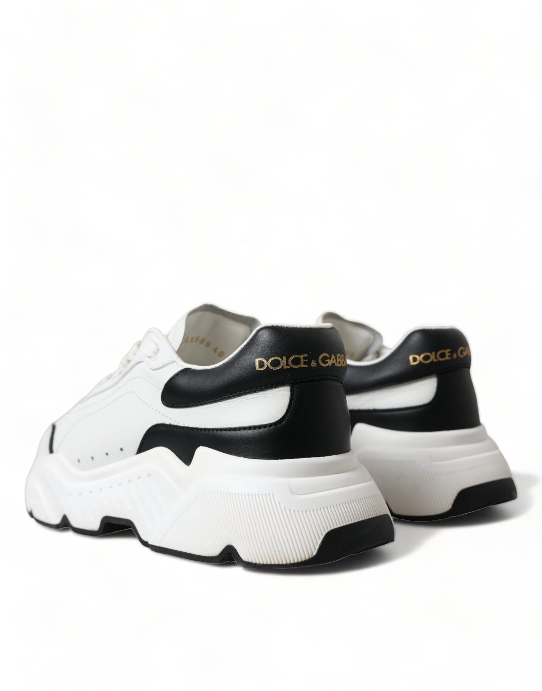 Dolce & Gabbana White Black Low Top Daymaster Sneakers Shoes | Regal Royce