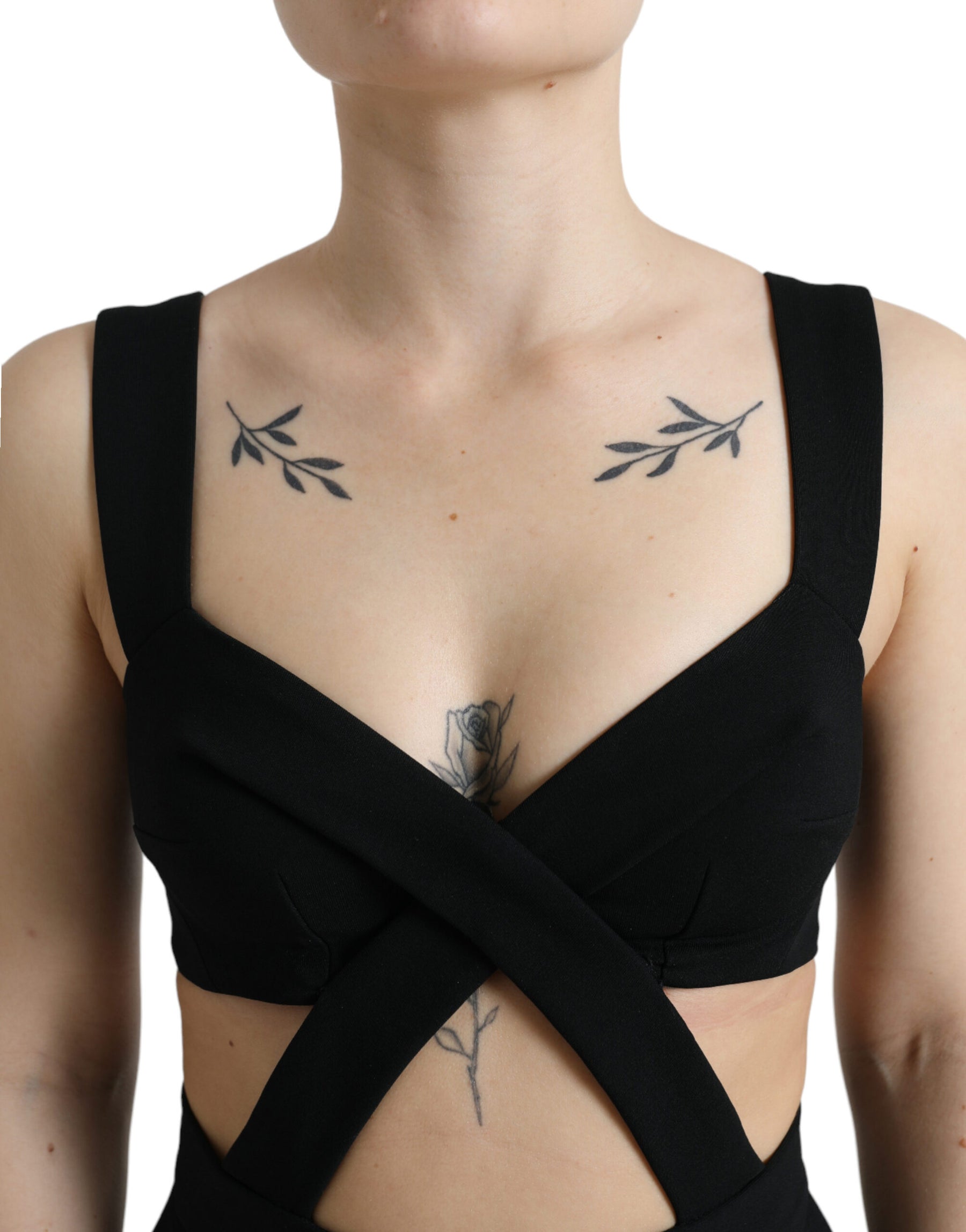 Dolce & Gabbana Black Cut Out Sleeveless Bodycon Midi Dress | Regal Royce