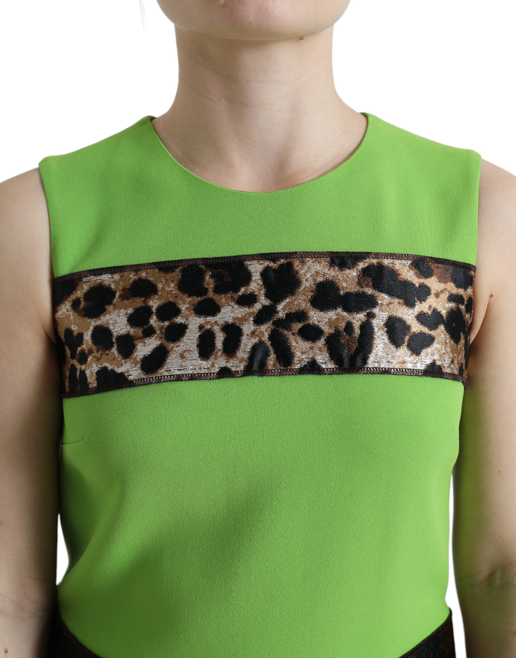 Dolce & Gabbana Apple Green Sleeveless Panelled Shift Dress | Regal Royce
