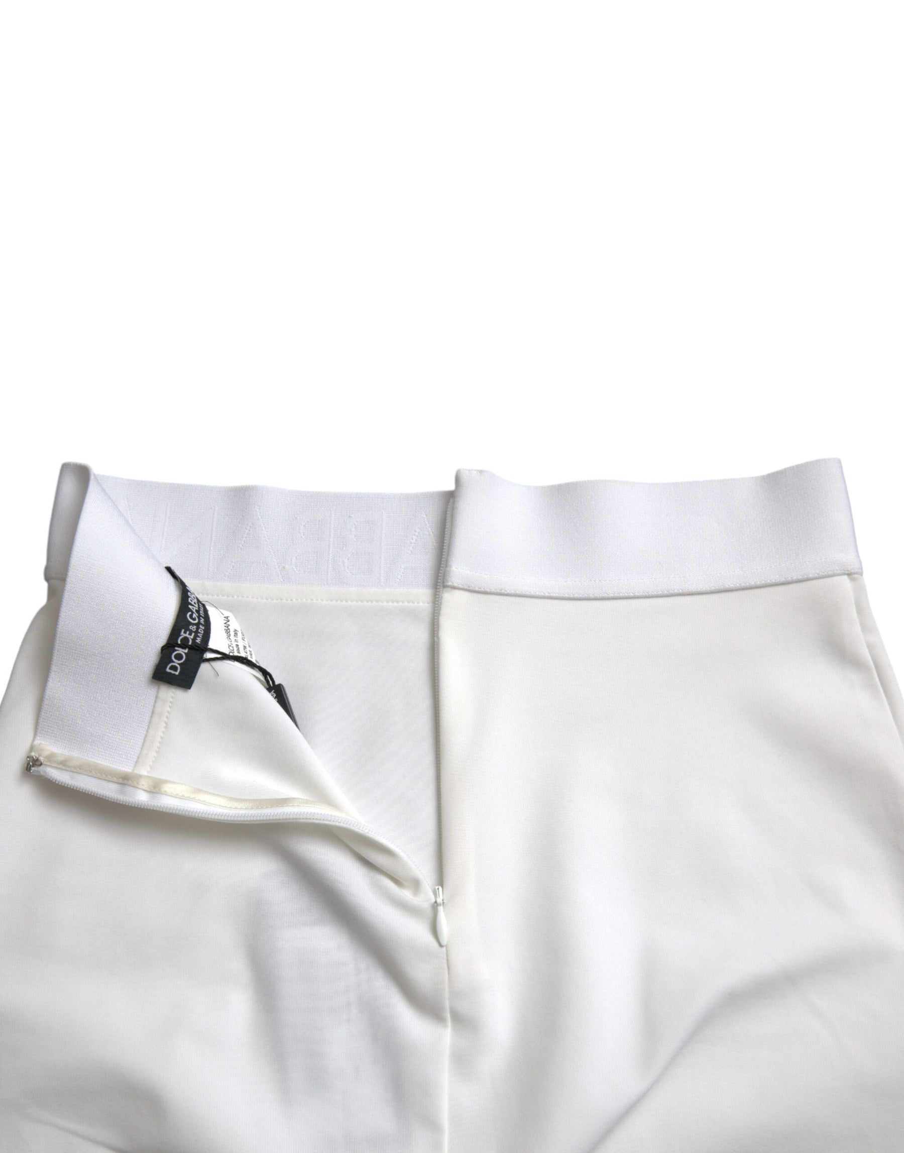 Dolce & Gabbana White Viscose High Waist Pencil Cut Mini Skirt | Regal Royce