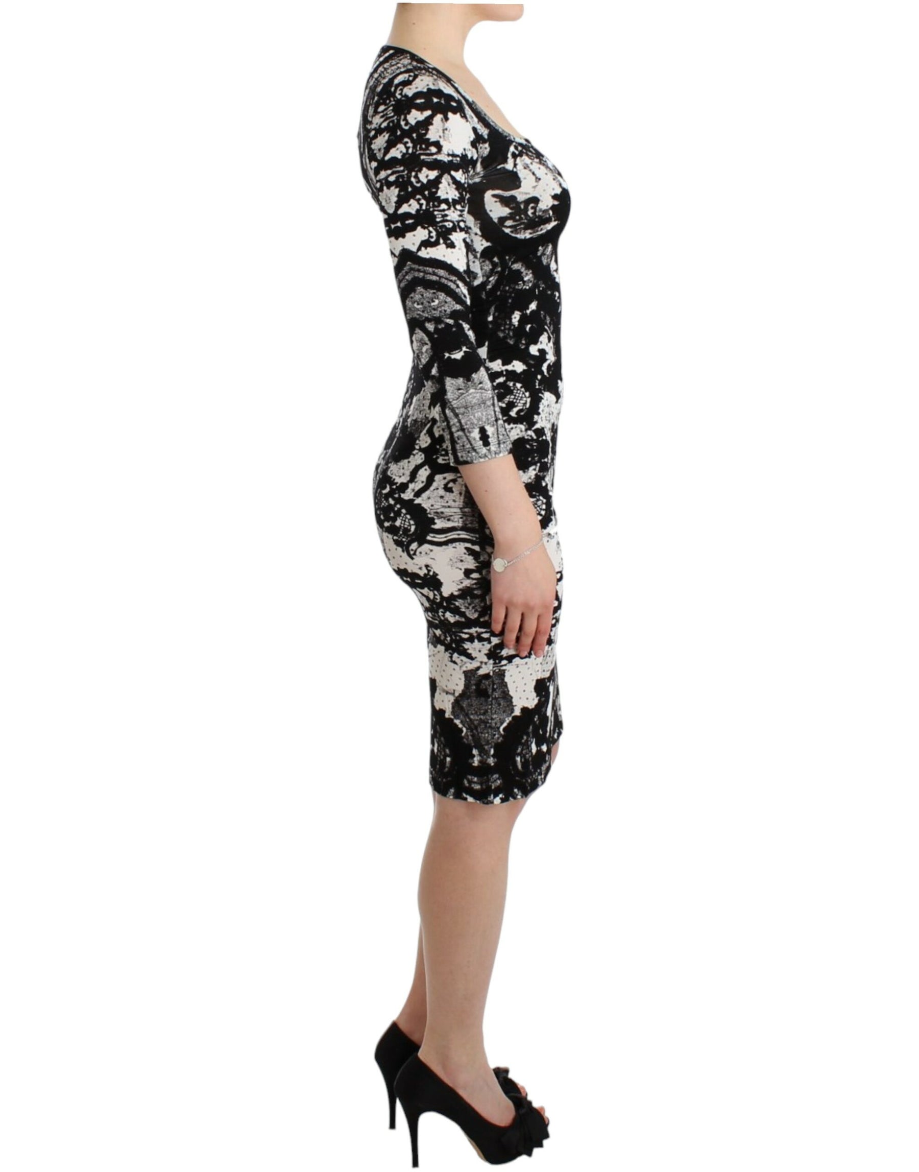 Cavalli Black Printed Sheath Dress | Regal Royce