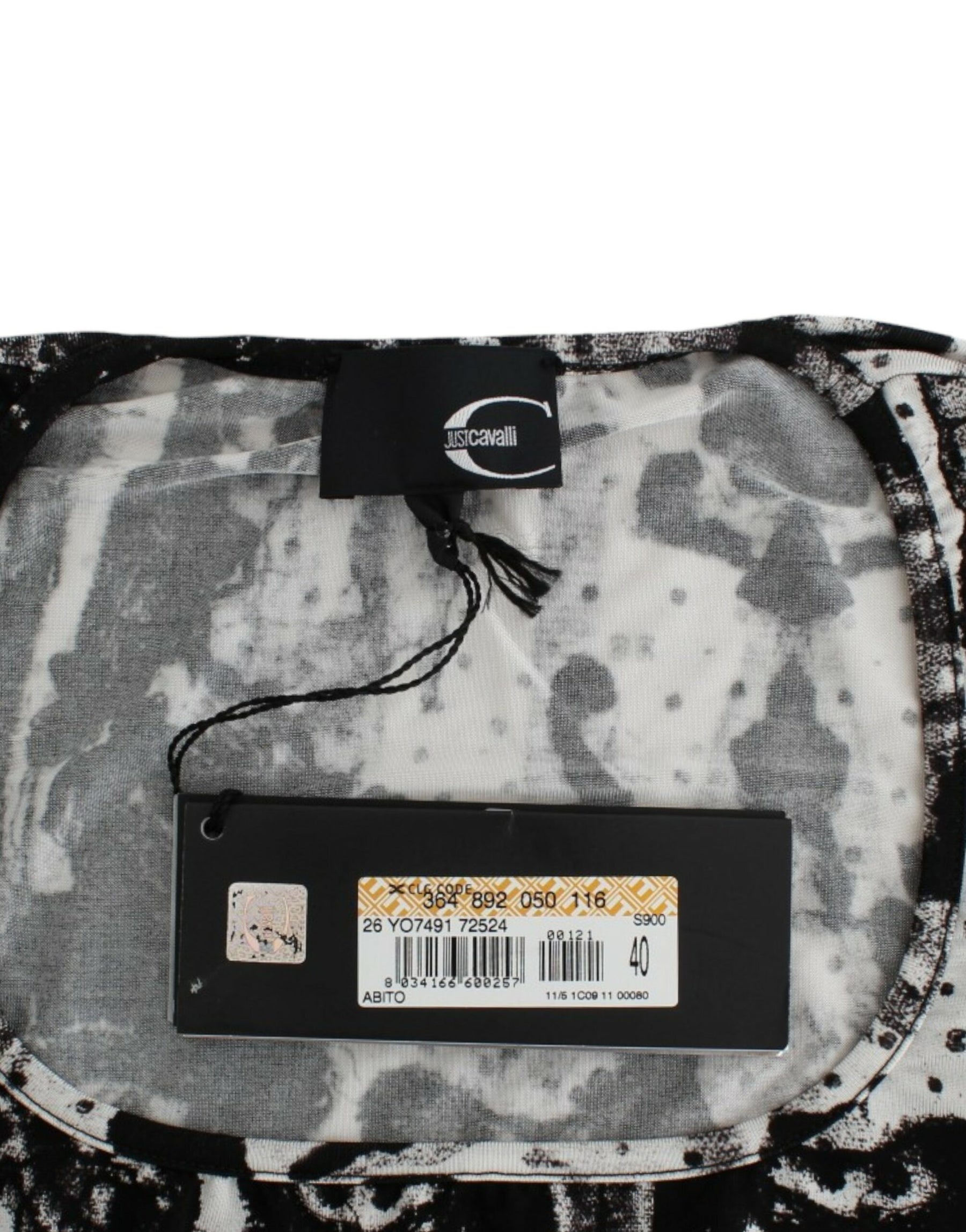 Cavalli Black Printed Sheath Dress | Regal Royce