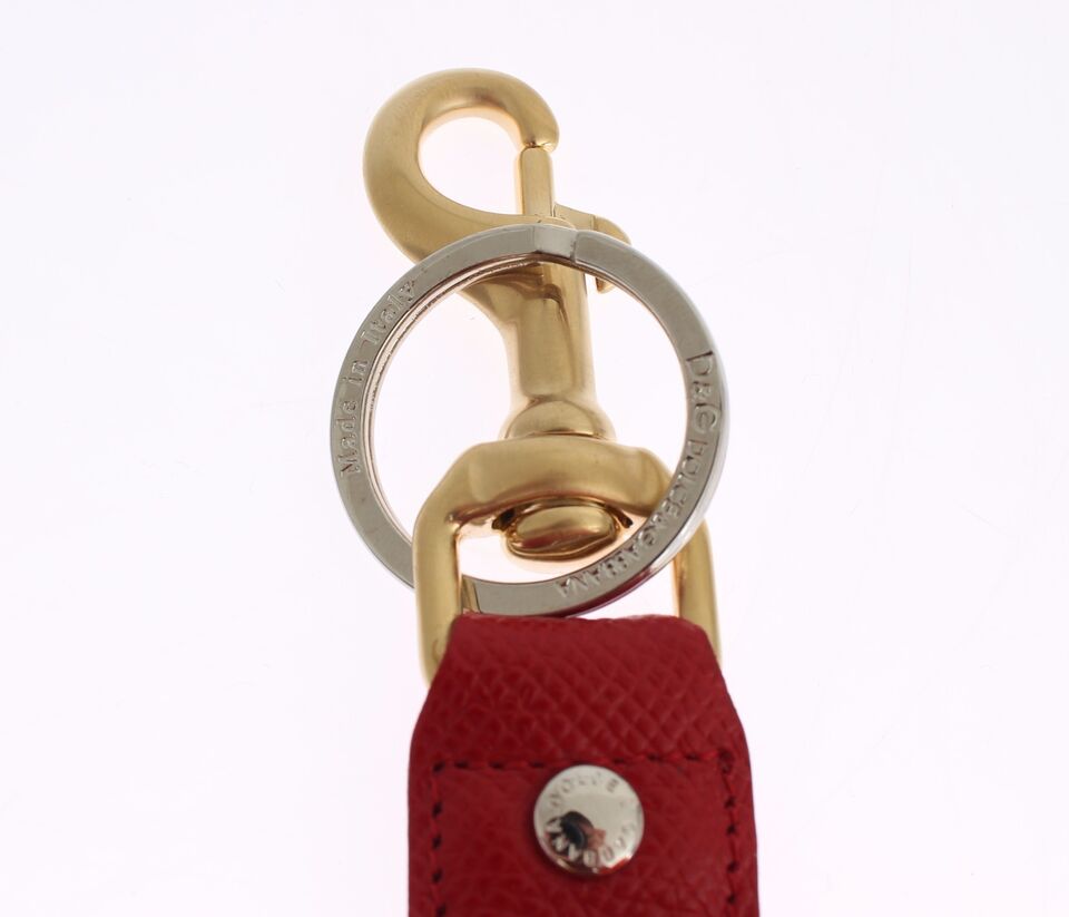 Dolce & Gabbana Gold Yellow Raffia Leather Clasp Finder Chain Keyring | Regal Royce