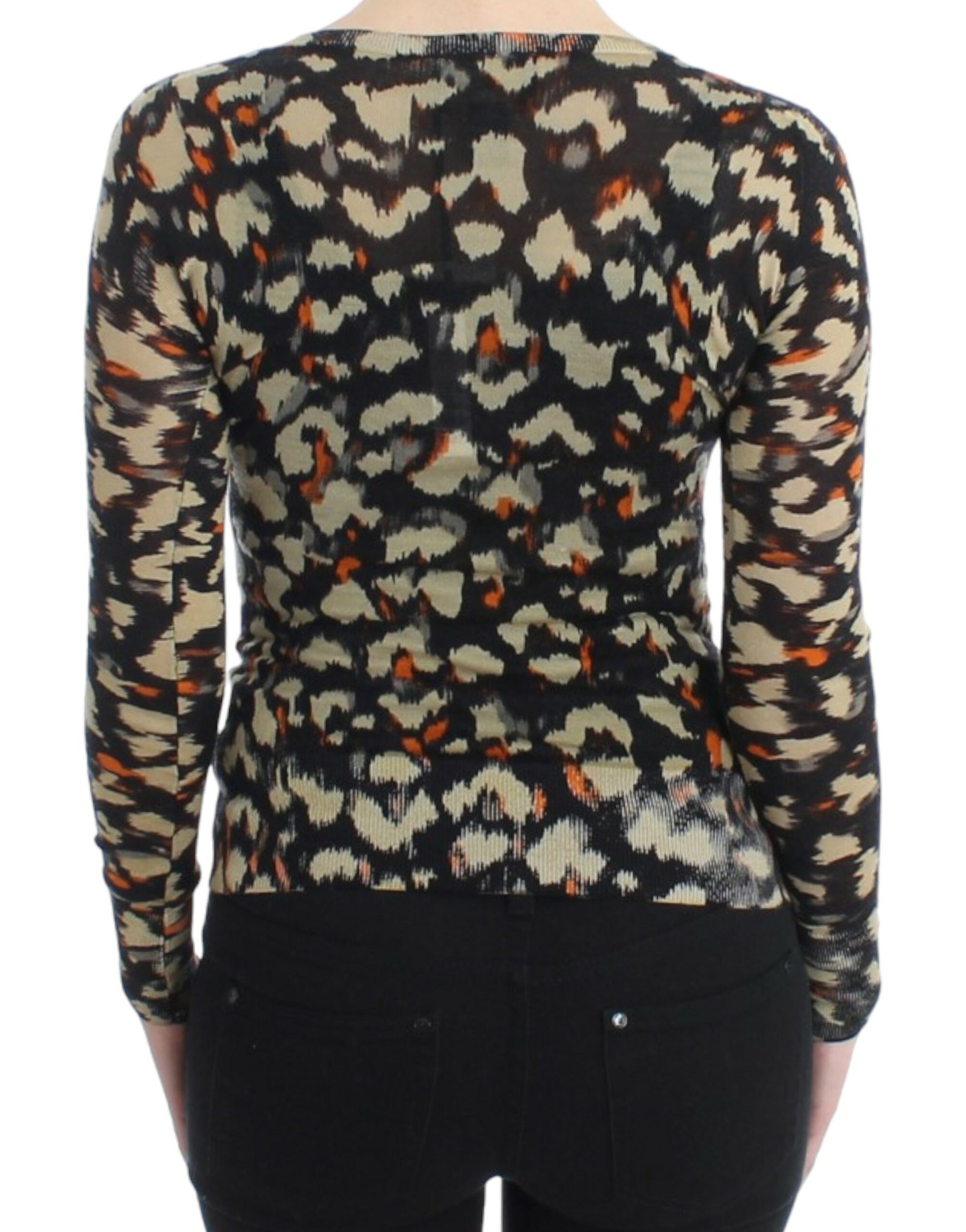 Cavalli Multicolor v-neck wool jumper | Regal Royce