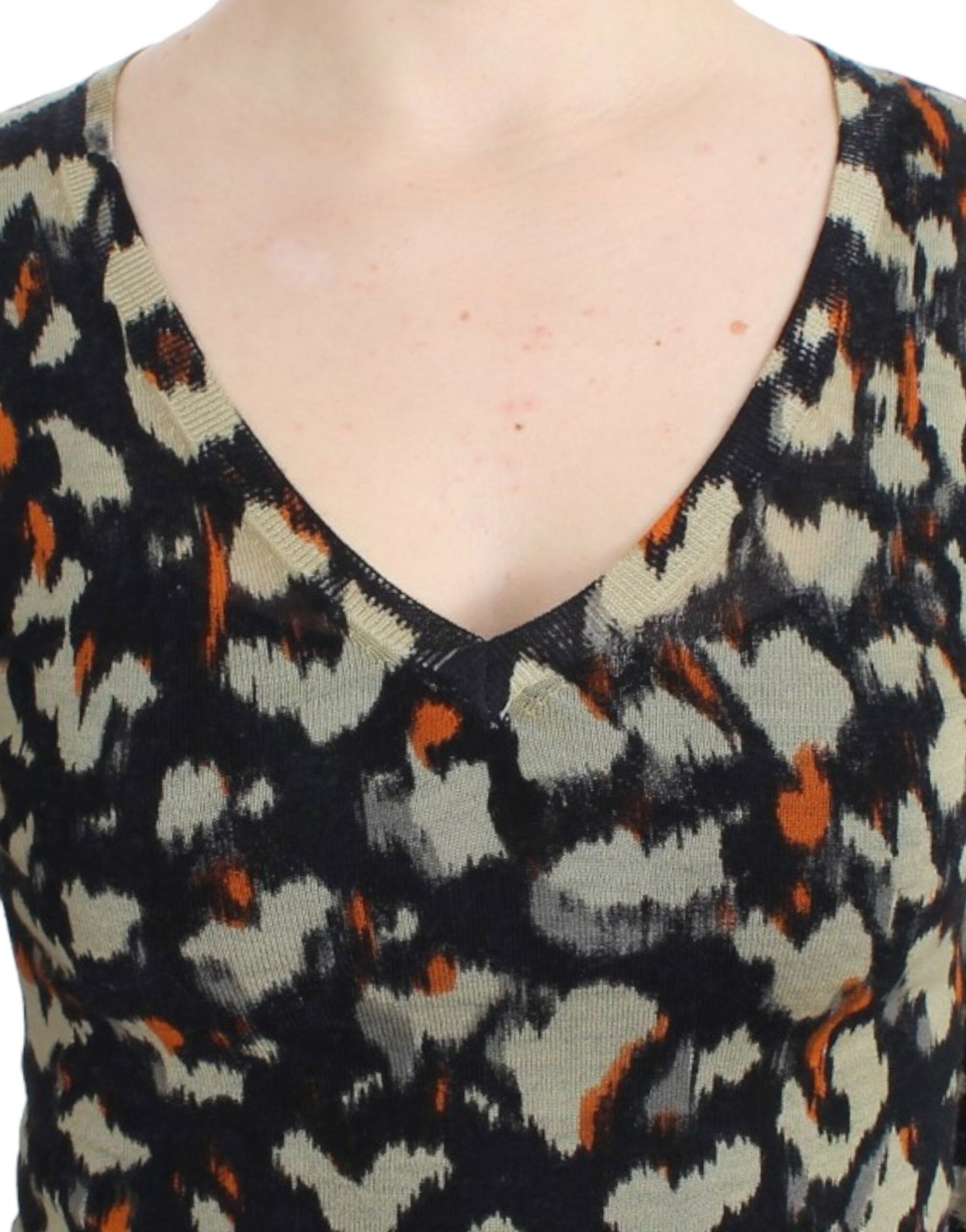 Cavalli Multicolor v-neck wool jumper | Regal Royce