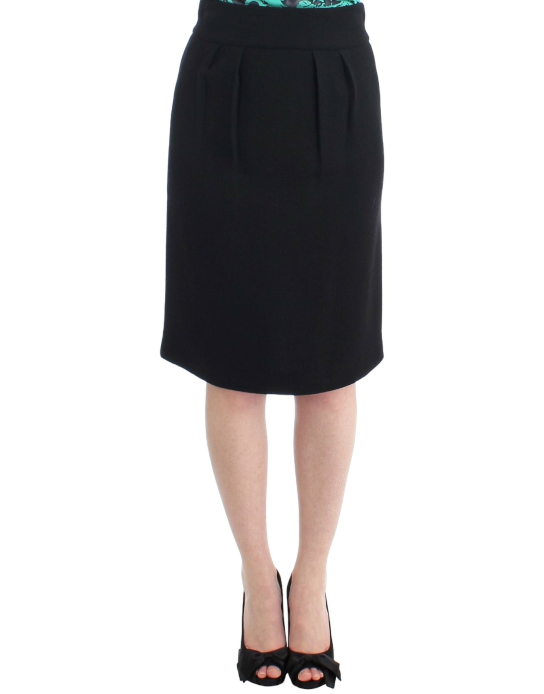 Cavalli Black wool pencil skirt | Regal Royce