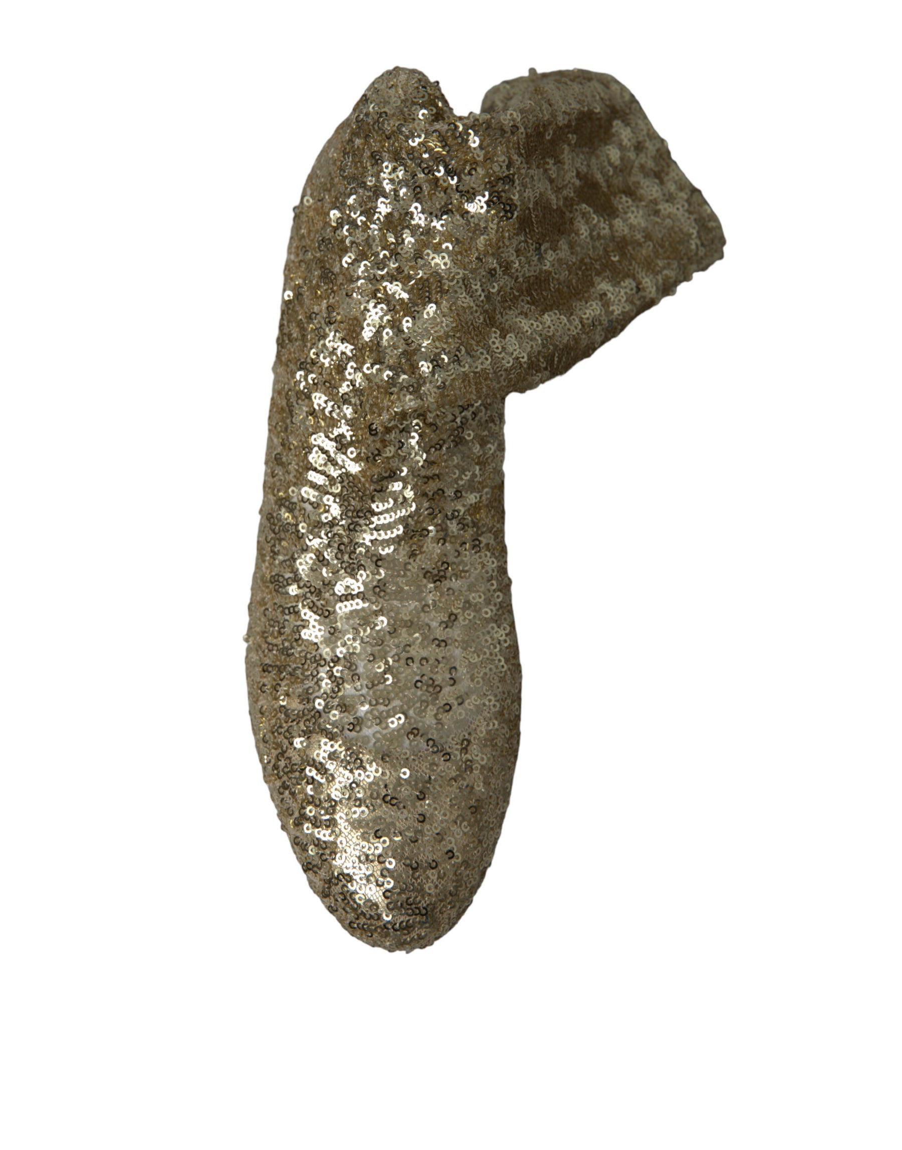 Dolce & Gabbana Gold Sequined Short Boots Stretch Shoes | Regal Royce