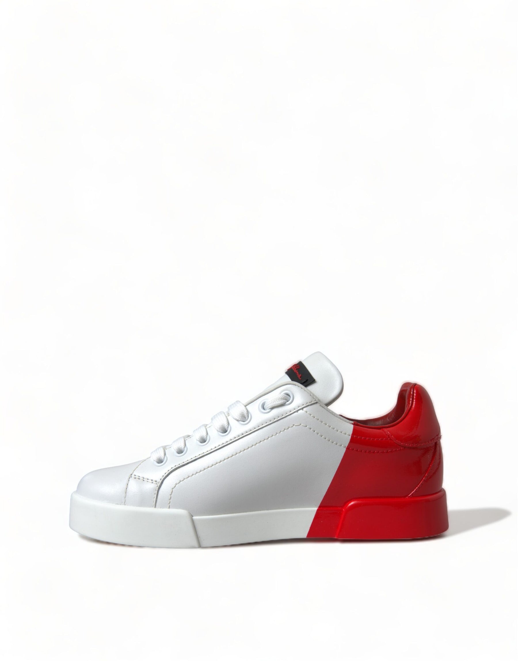 Dolce & Gabbana White Red Lace Up Womens Low Top Sneakers Shoes | Regal Royce