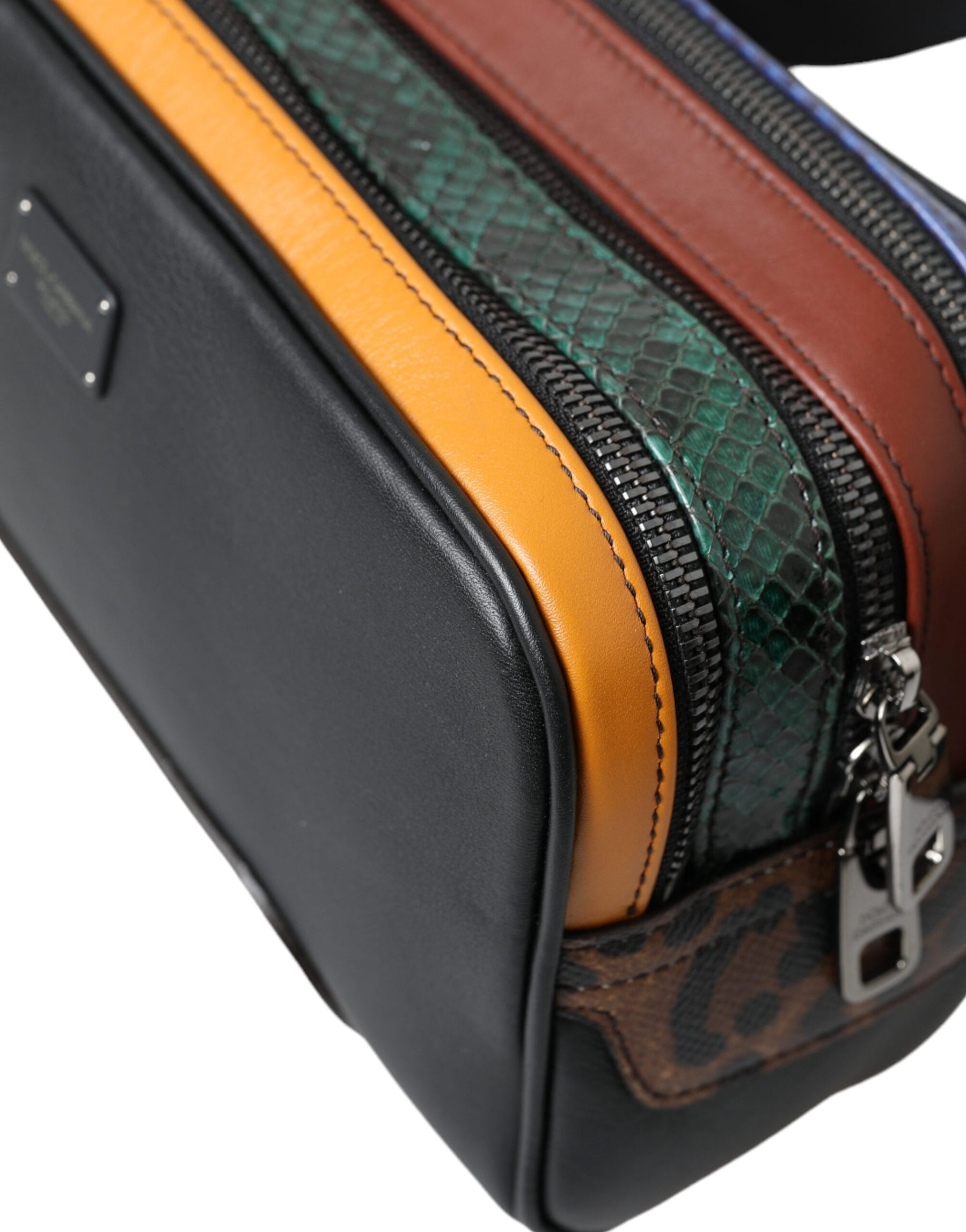 Dolce & Gabbana Black Exotic Leather Logo Belt Waist Fanny Pack Bag | Regal Royce