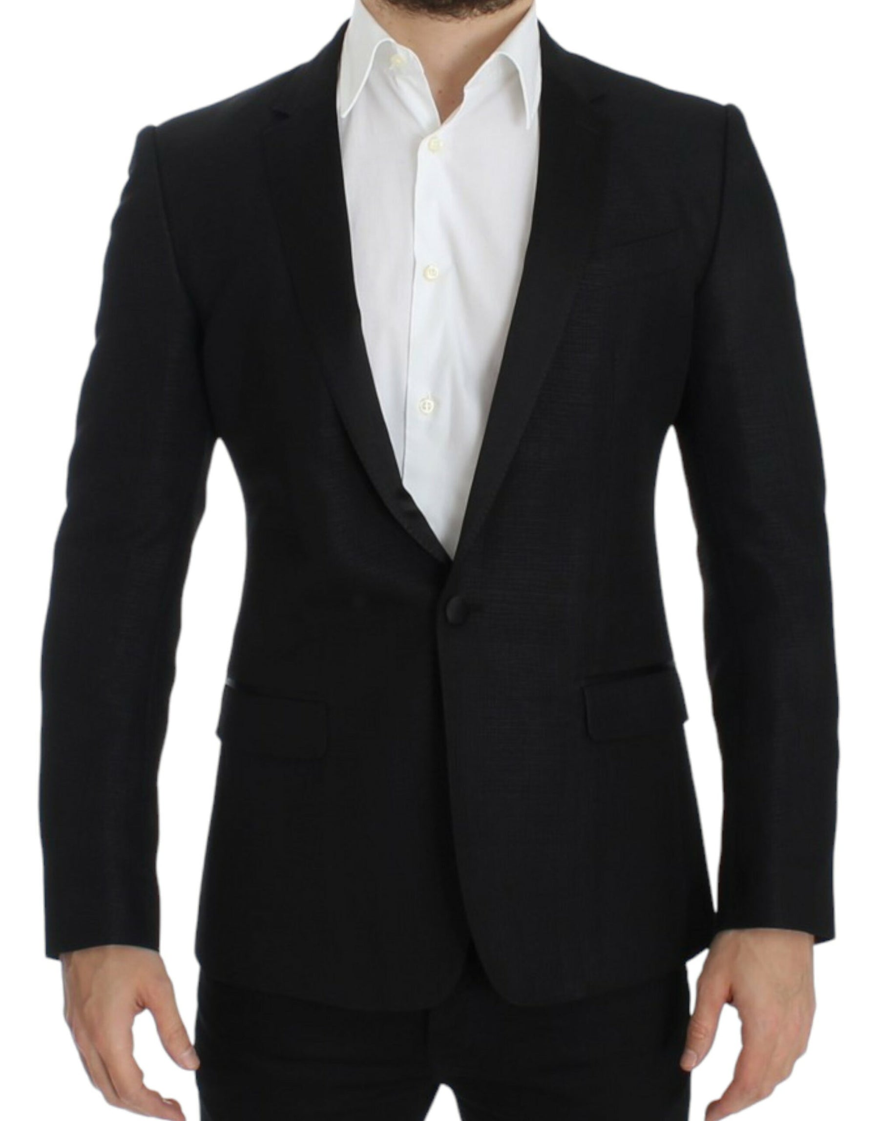 Dolce & Gabbana Black wool MARTINI slim blazer | Regal Royce