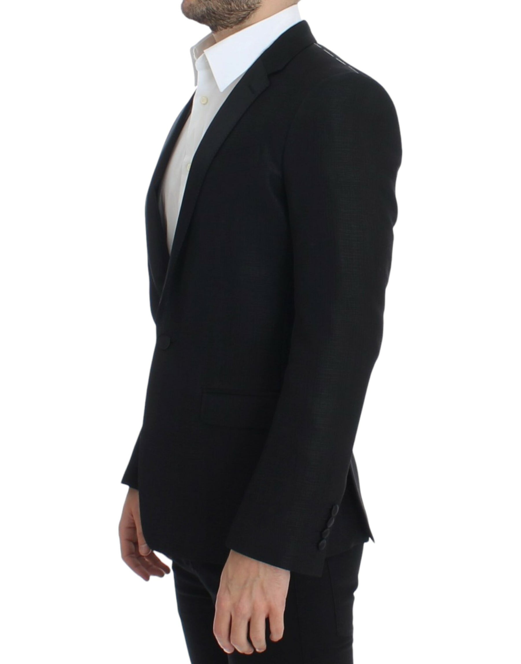 Dolce & Gabbana Black wool MARTINI slim blazer | Regal Royce
