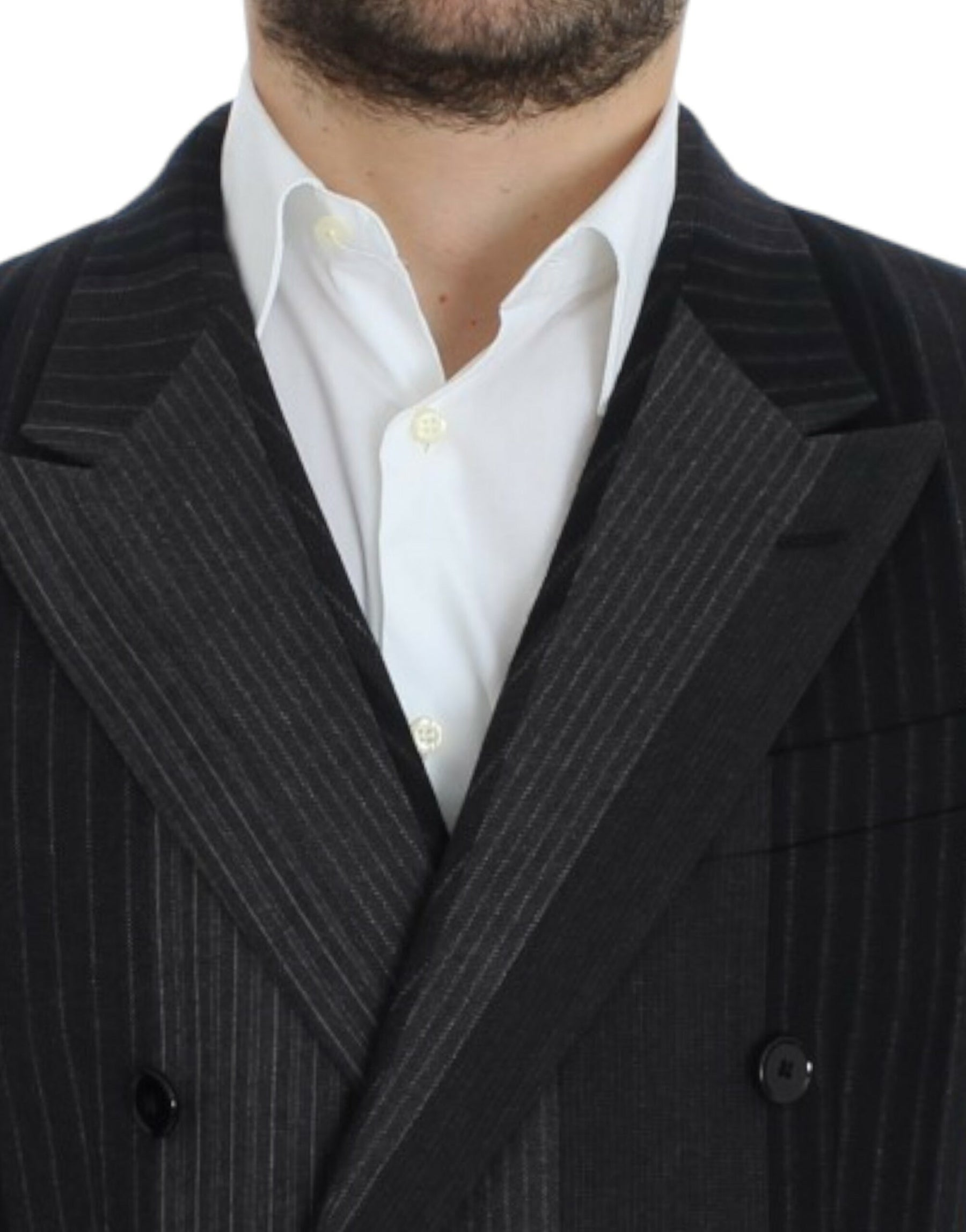 Dolce & Gabbana Gray striped wool stretch blazer | Regal Royce