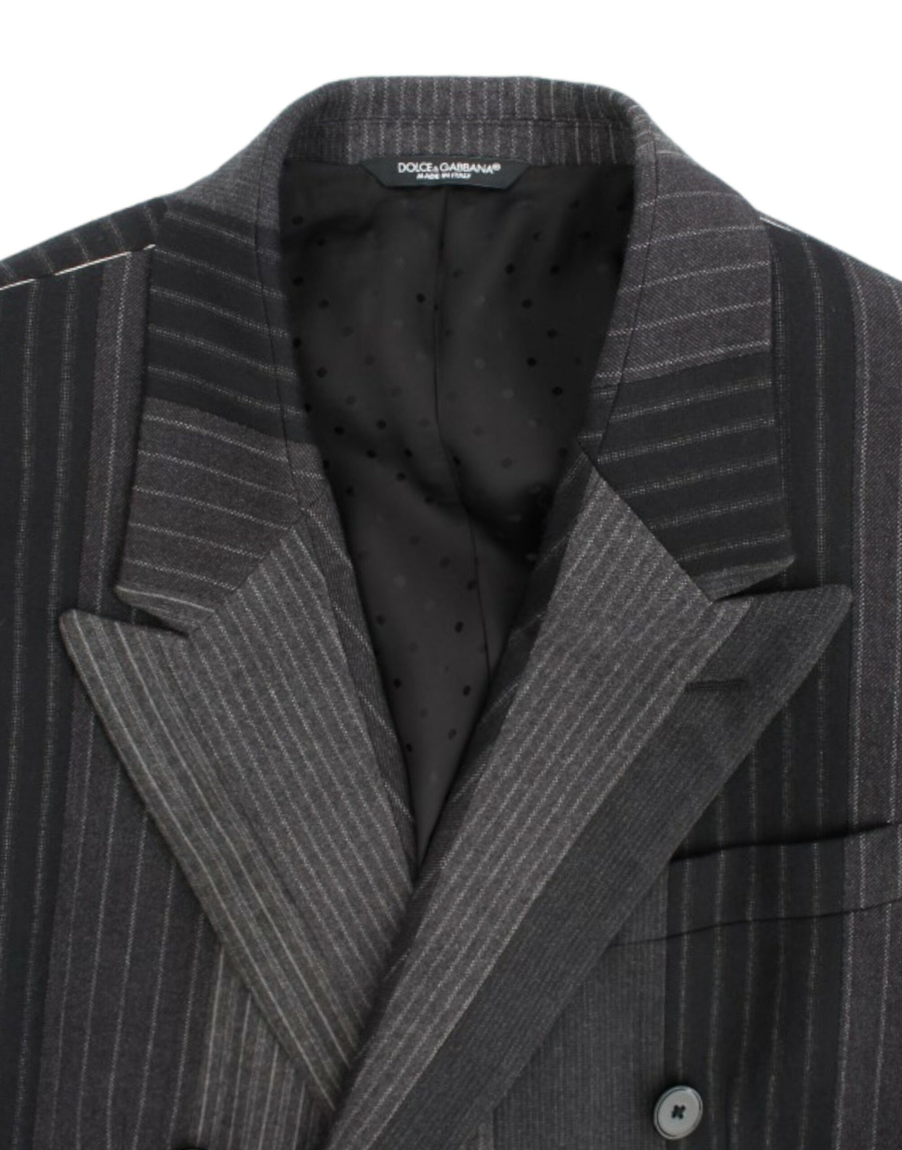 Dolce & Gabbana Gray striped wool stretch blazer | Regal Royce
