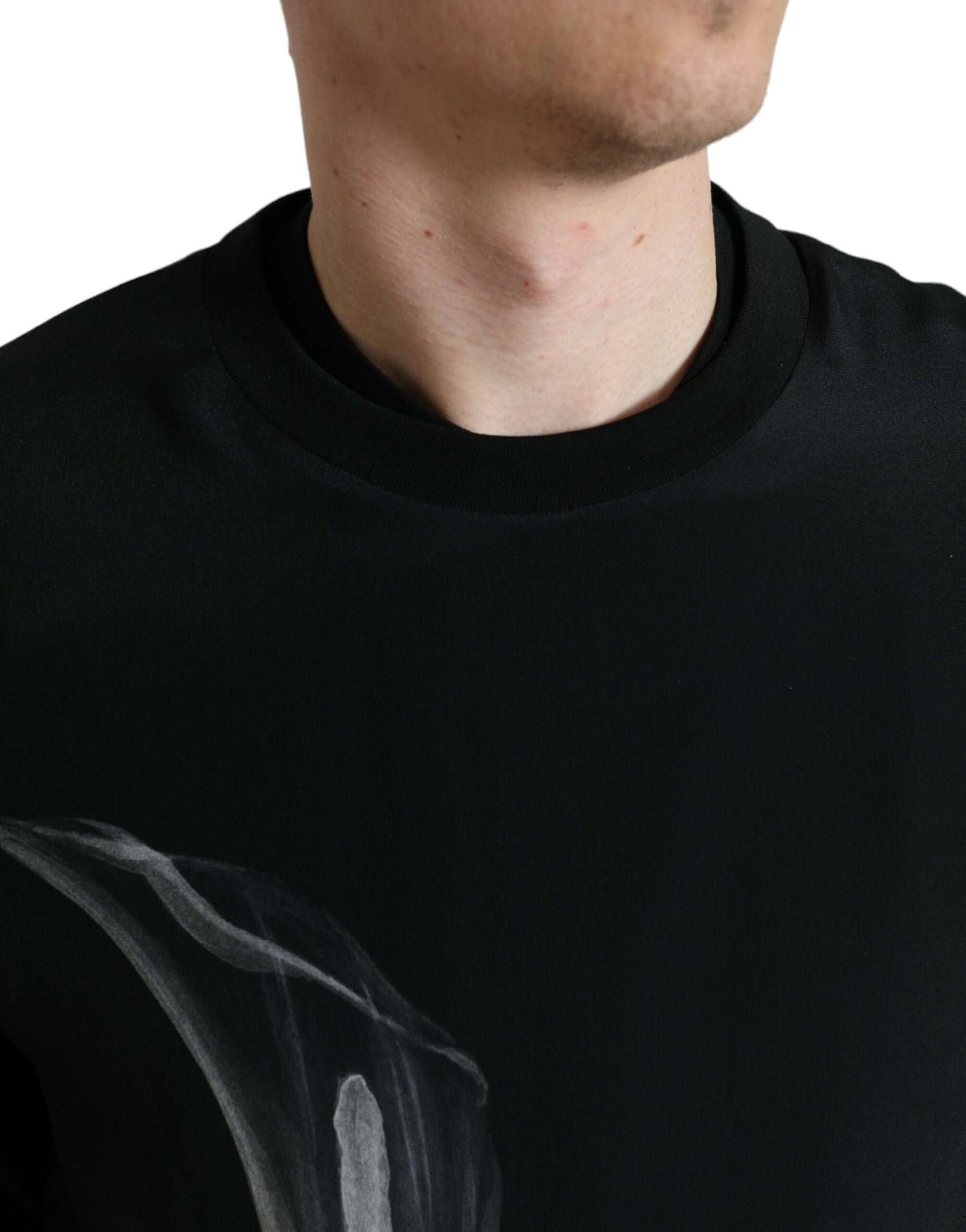 Dolce & Gabbana Black Floral Print Crewneck Pullover Sweater | Regal Royce