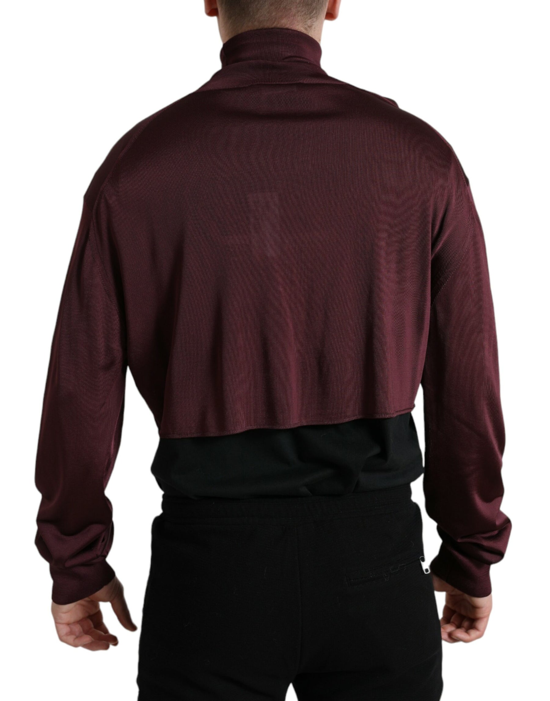 Dolce & Gabbana Maroon Viscose Turtleneck Pullover Sweater | Regal Royce