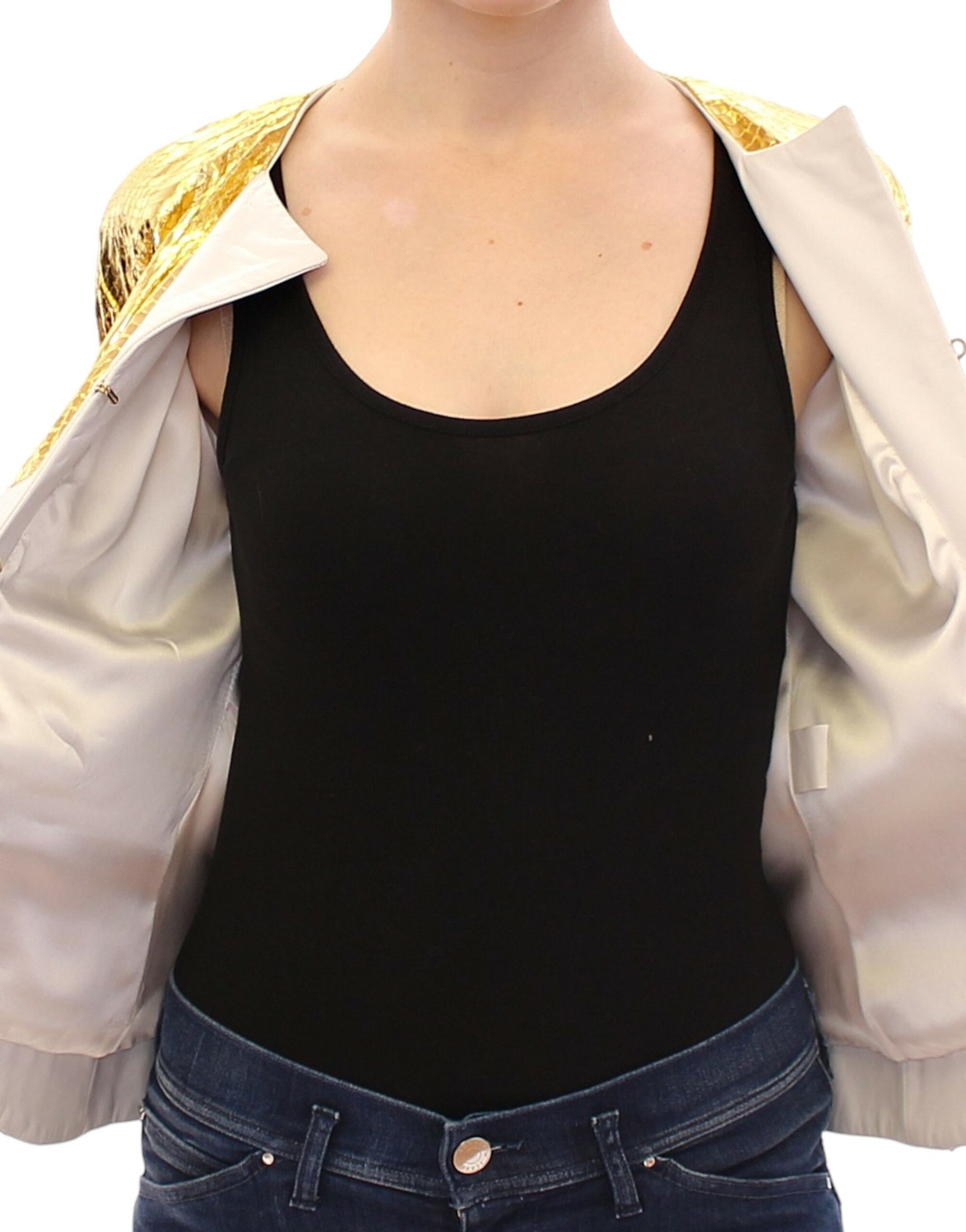 Vladimiro Gioia White Gold Purple Leather Jacket | Regal Royce