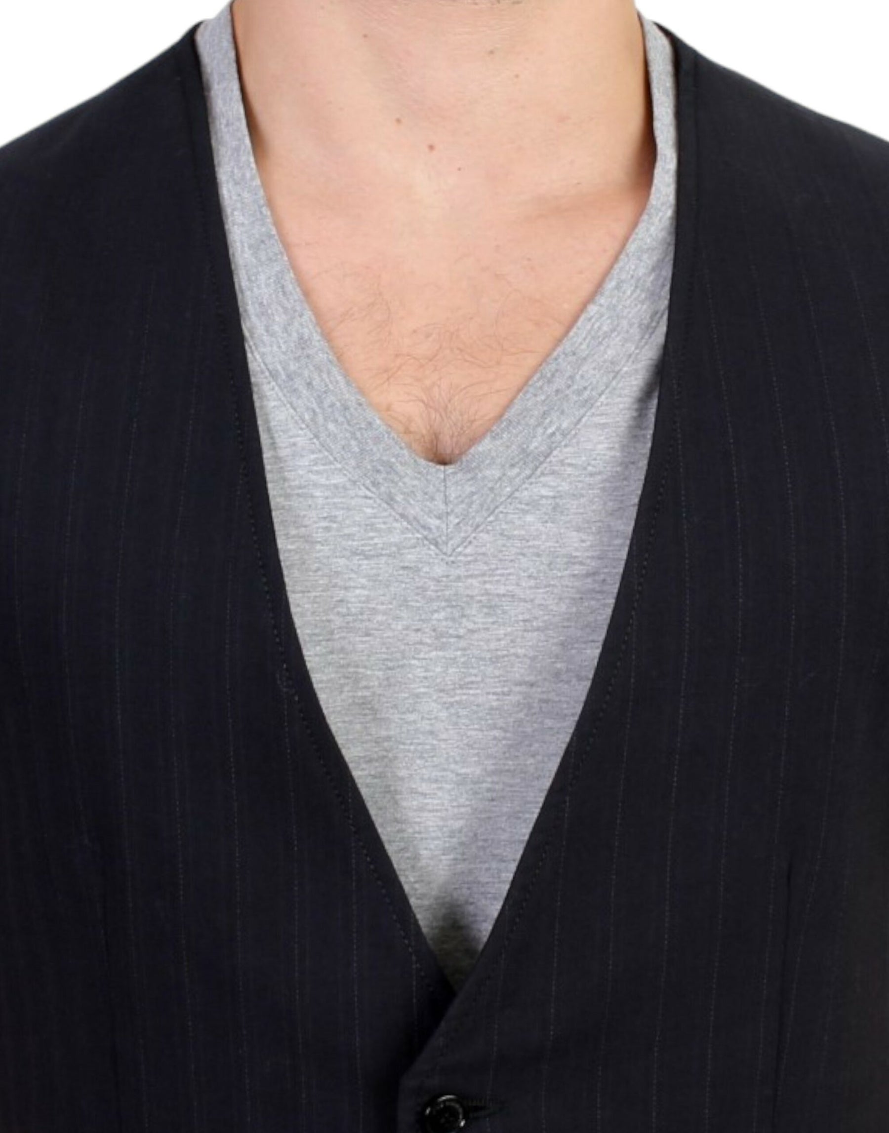 Costume National Black striped cotton casual vest | Regal Royce