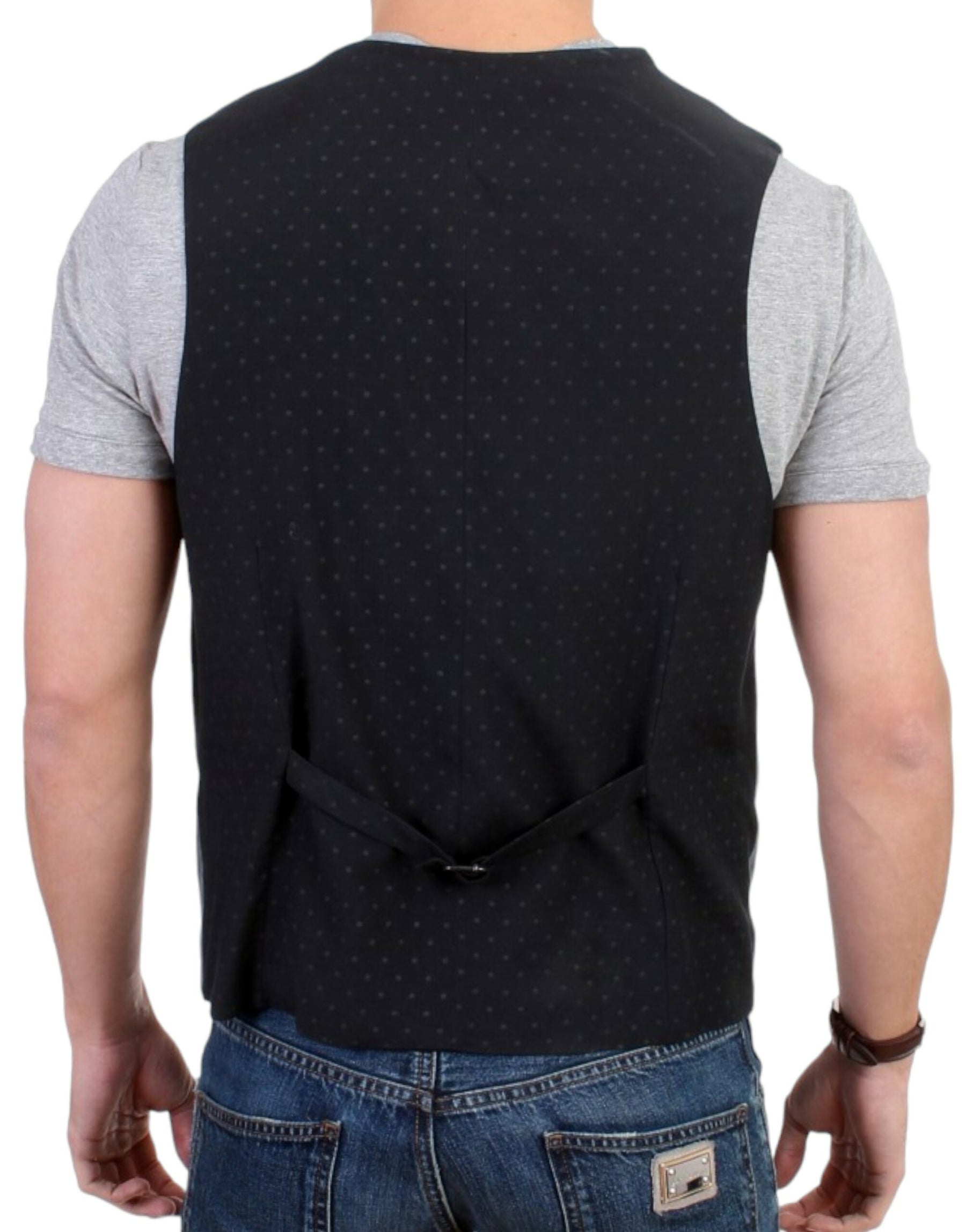 Costume National Gray cotton blend casual vest | Regal Royce