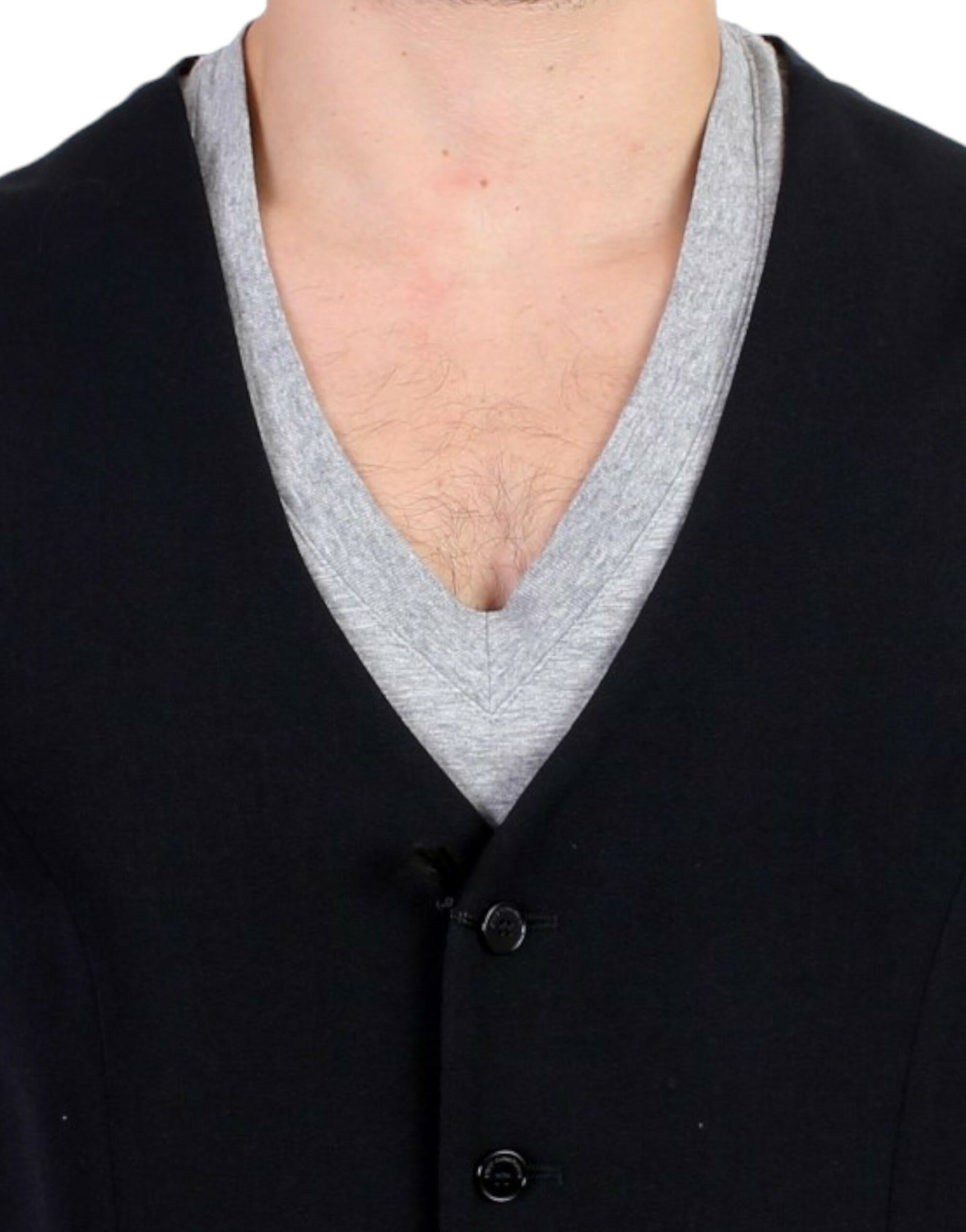 Costume National Black wool blend casual vest | Regal Royce