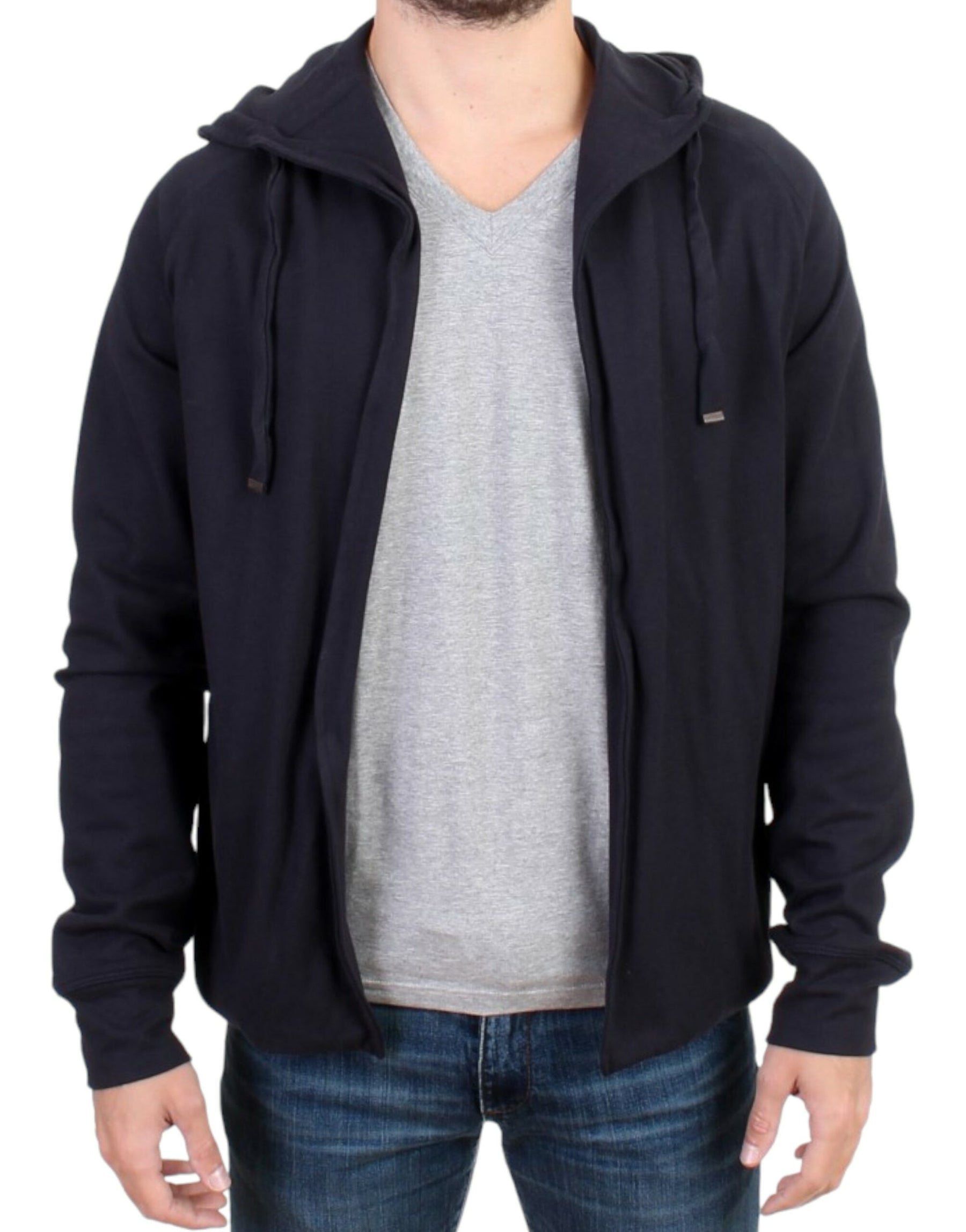 Costume National Blue hooded cotton sweater | Regal Royce