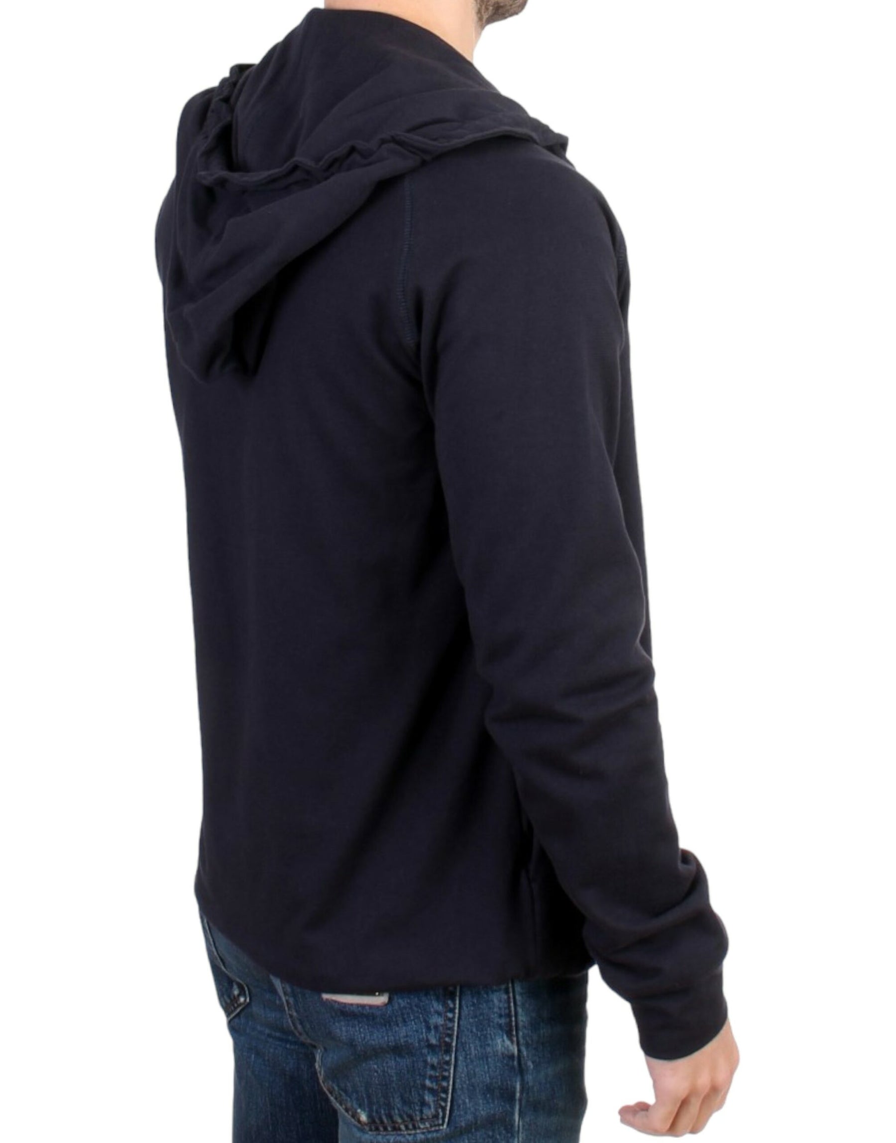 Costume National Blue hooded cotton sweater | Regal Royce