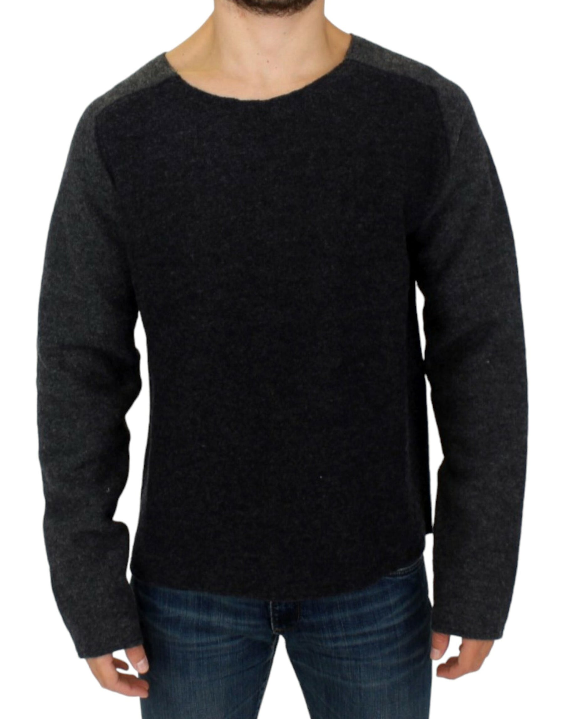 Costume National Gray wool crewneck sweater | Regal Royce