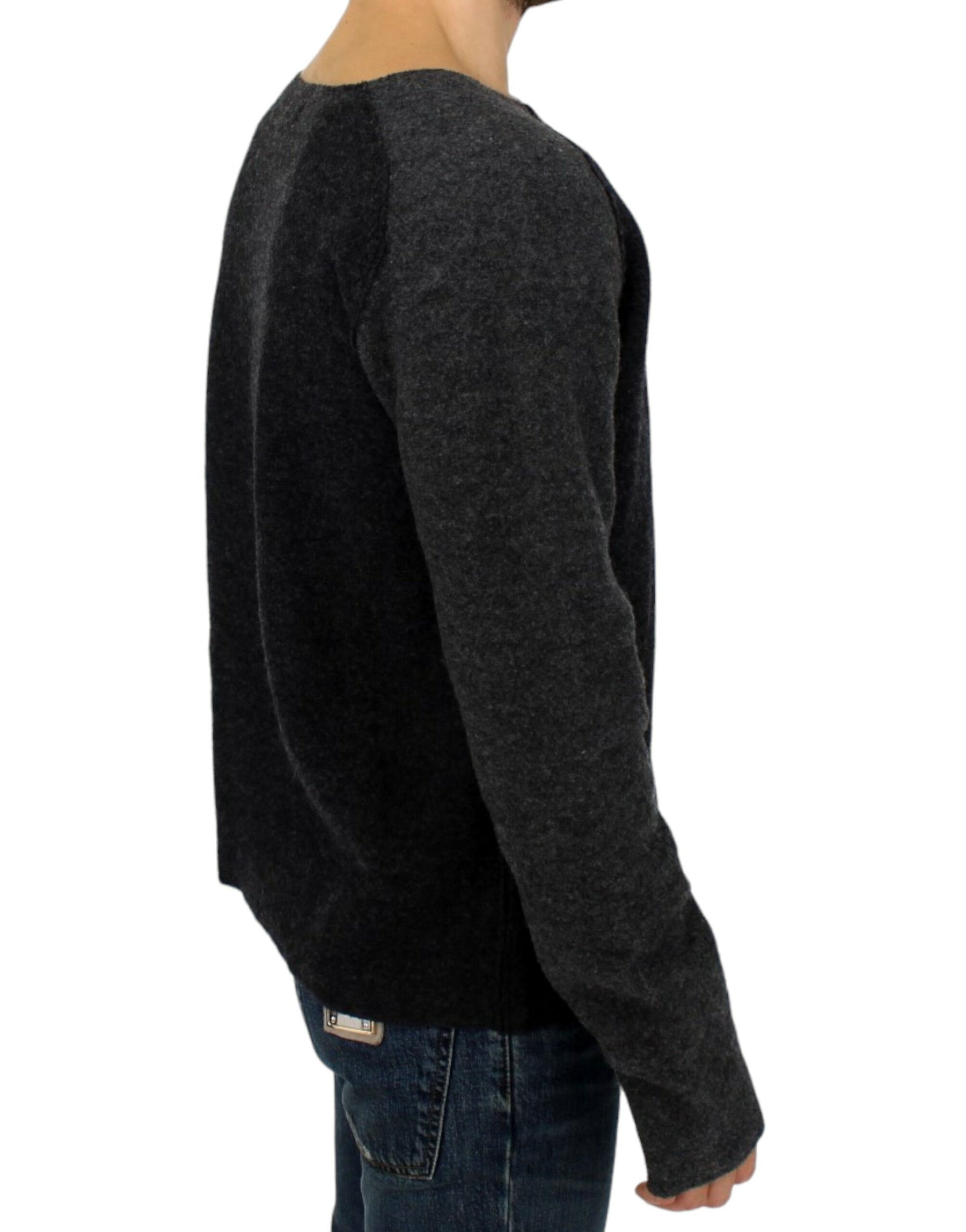 Costume National Gray wool crewneck sweater | Regal Royce