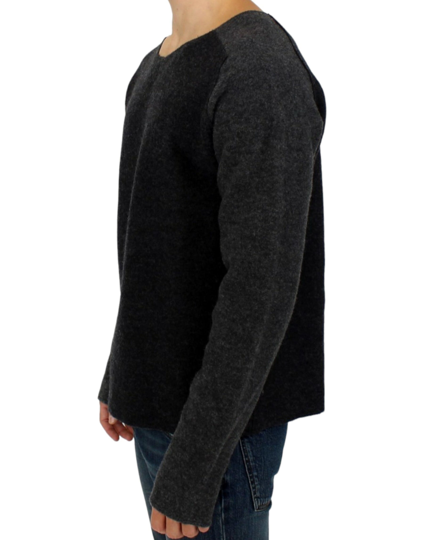 Costume National Gray wool crewneck sweater | Regal Royce