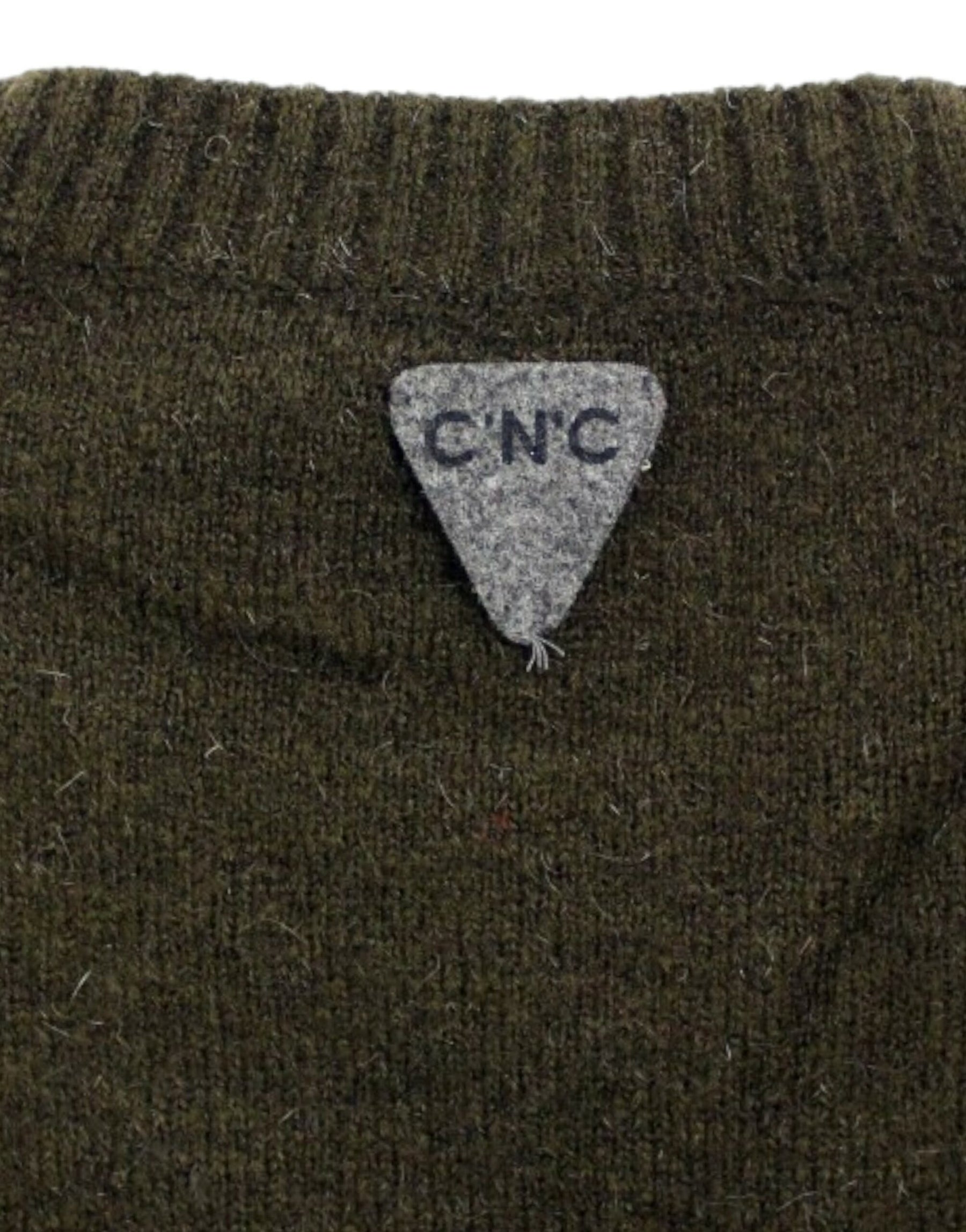 Costume National Brown striped crewneck sweater | Regal Royce