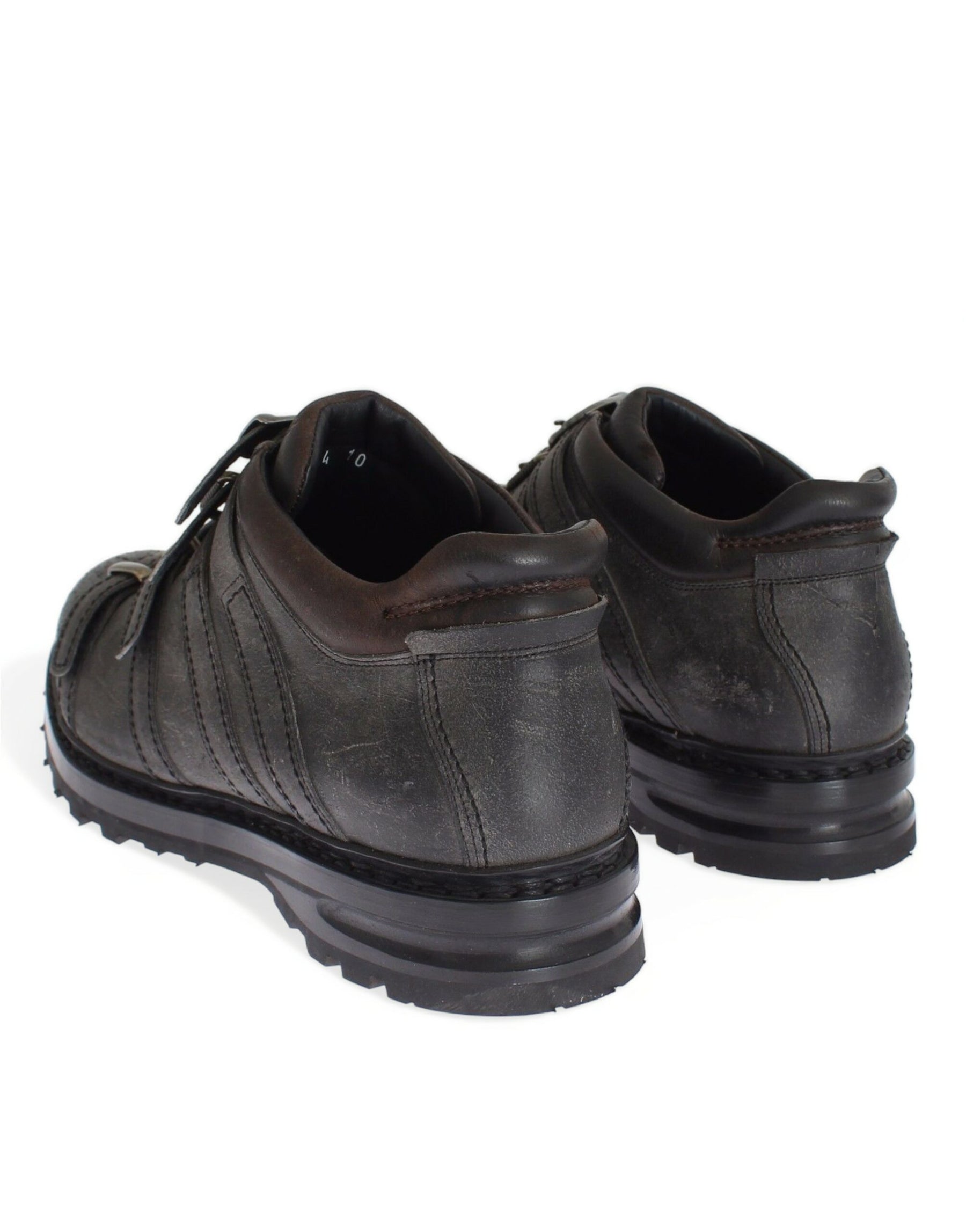 Dolce & Gabbana Gray Leather Ankle Strap Shoes Boots | Regal Royce