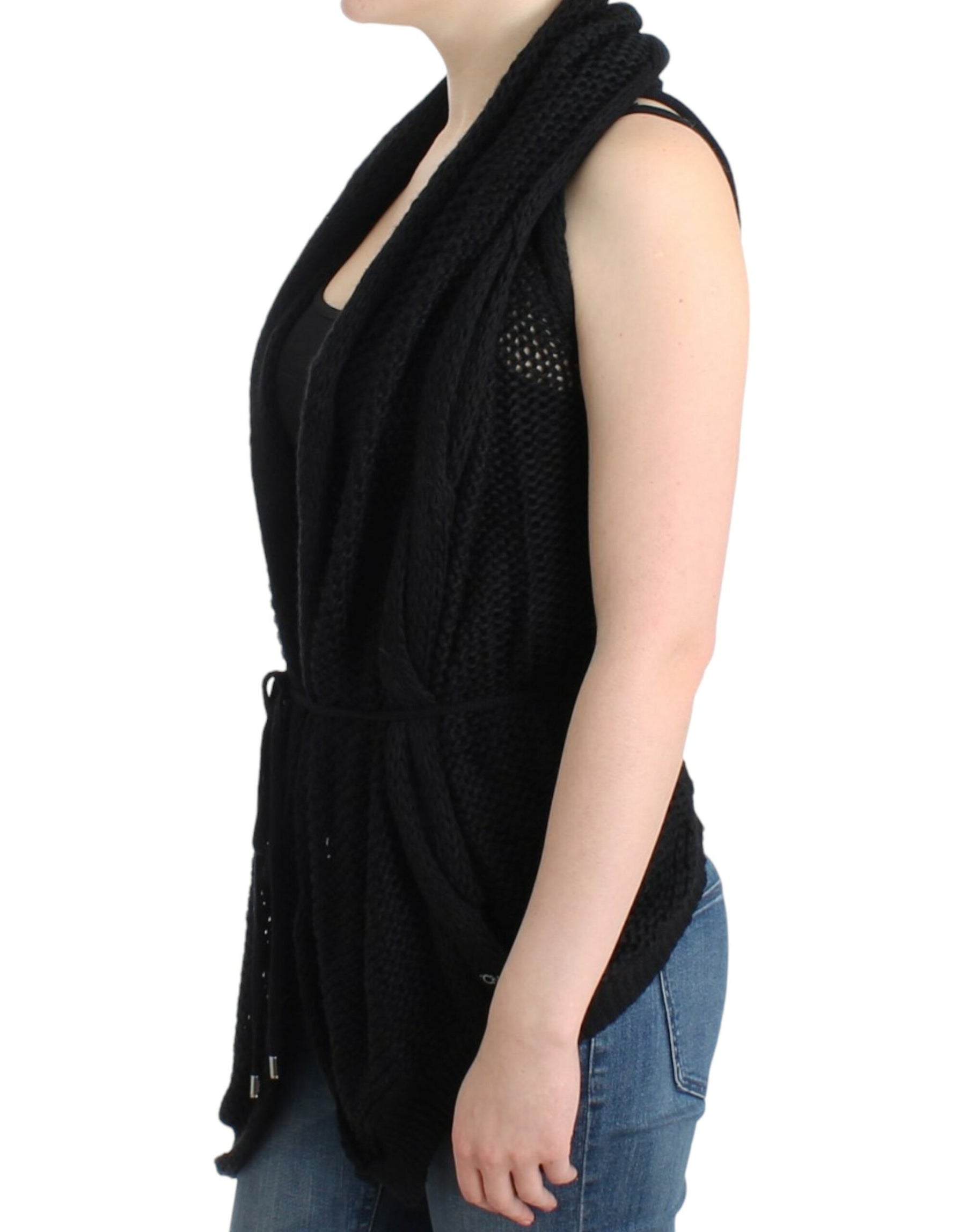 Costume National Black sleeveless knitted cardigan | Regal Royce