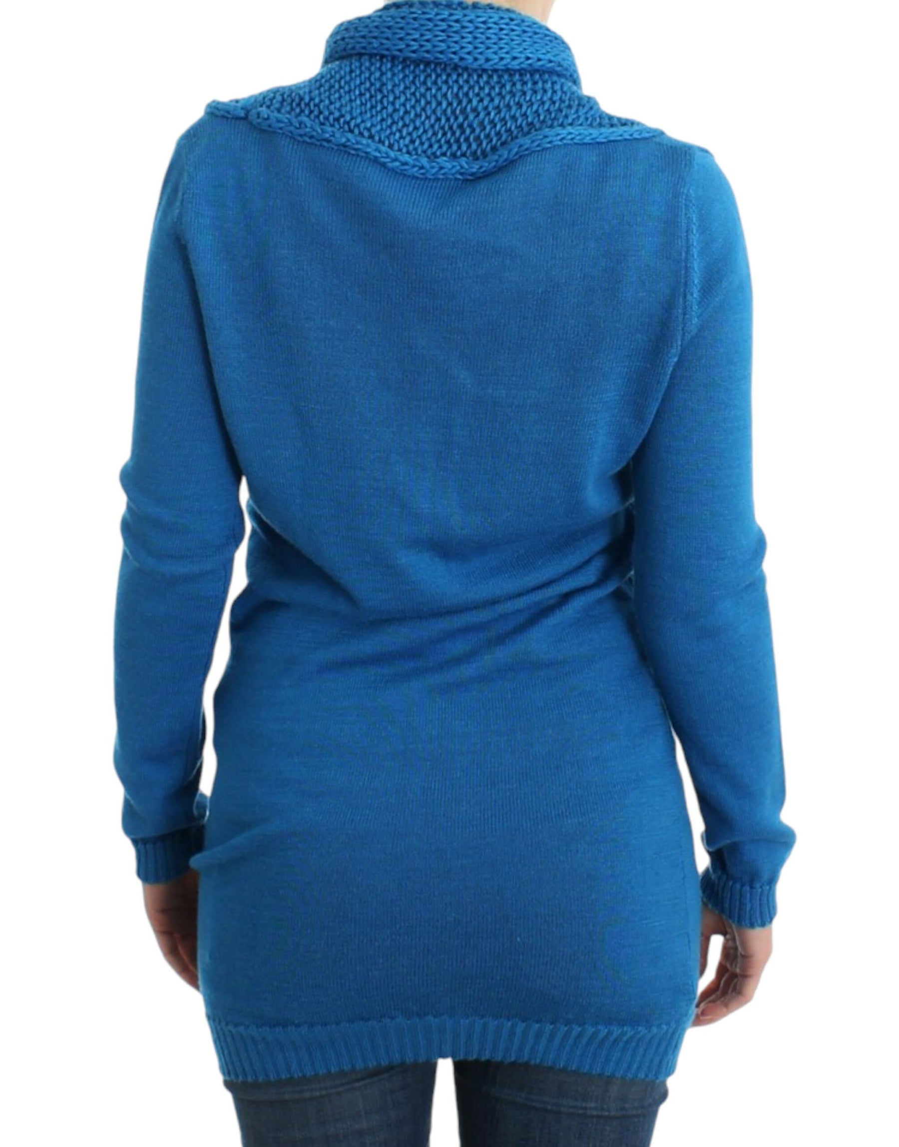 Costume National Blue knitted scoopneck sweater | Regal Royce