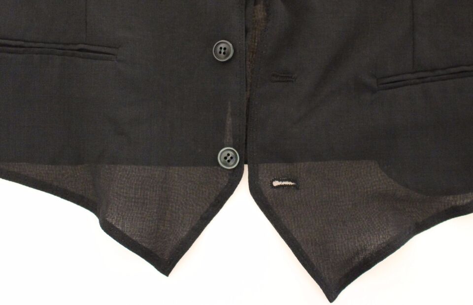 Dolce & Gabbana Black Wool Formal Dress Vest Gilet Jacket | Regal Royce