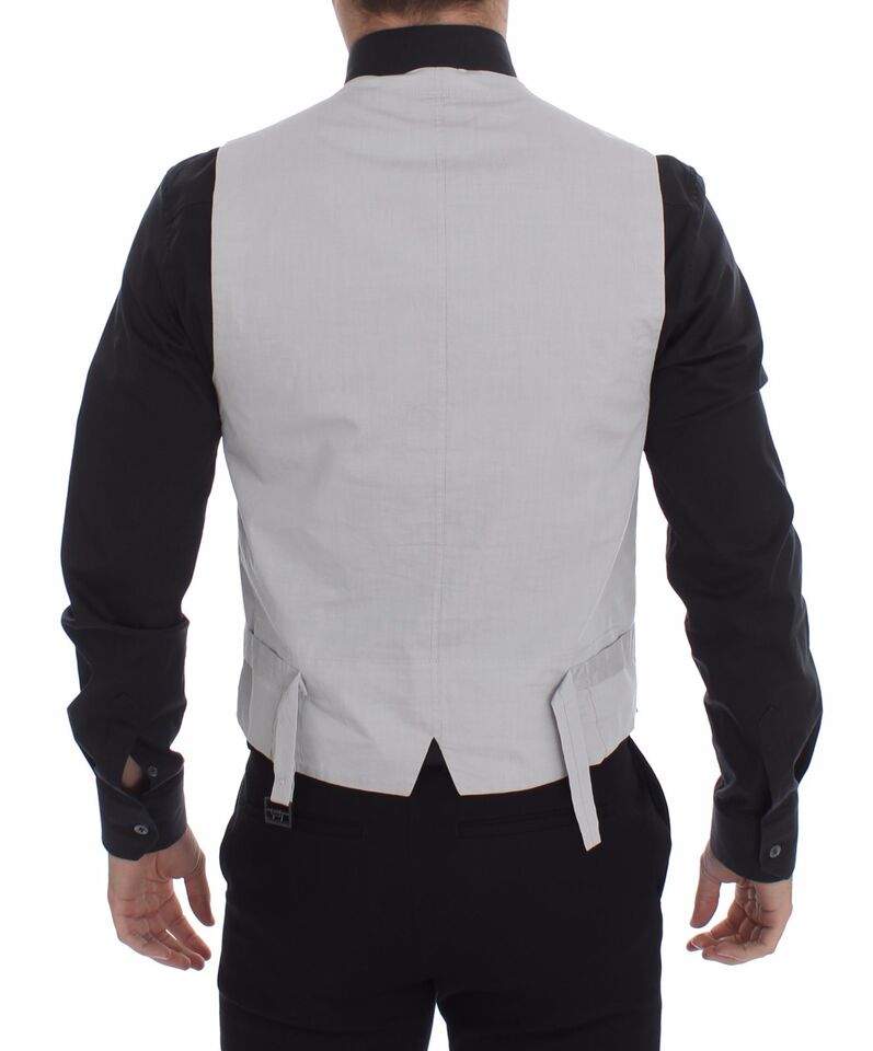 Dolce & Gabbana Beige Silk Blend Dress Formal Vest Gilet | Regal Royce