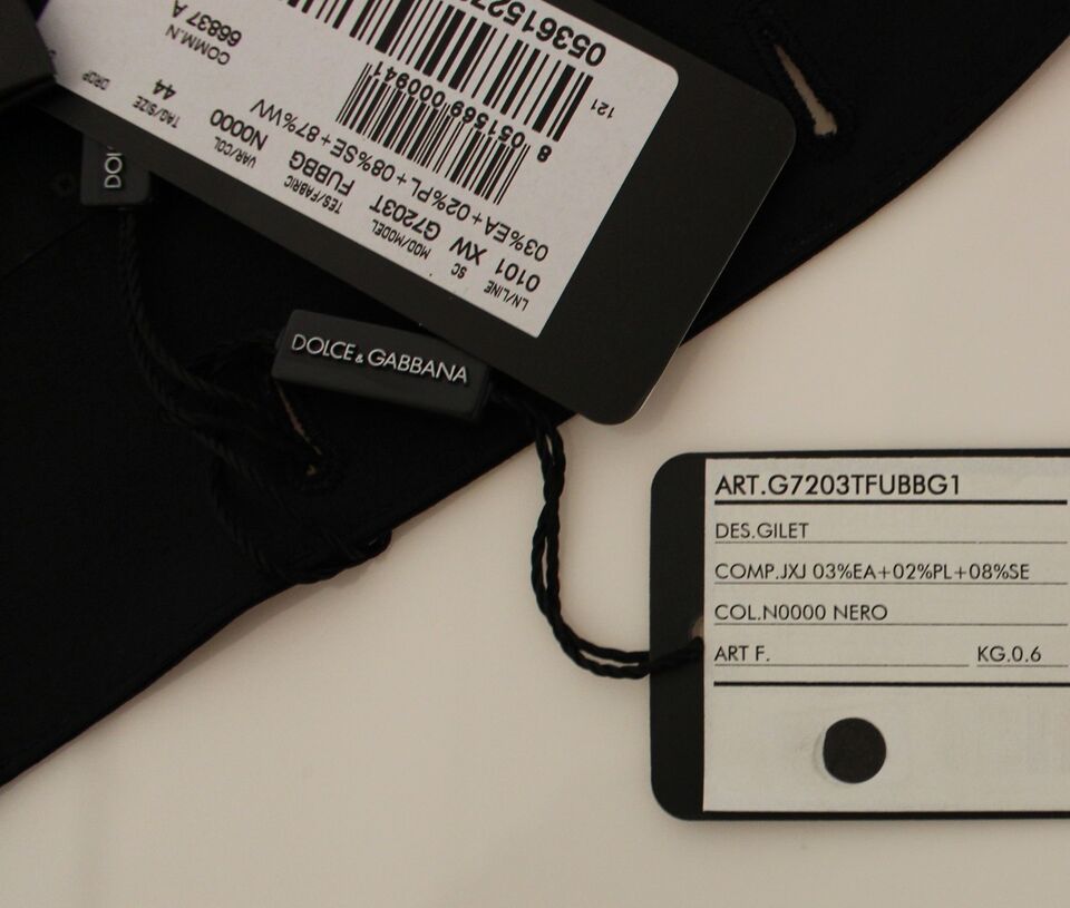 Dolce & Gabbana Black Wool Silk Stretch Dress Vest Blazer | Regal Royce