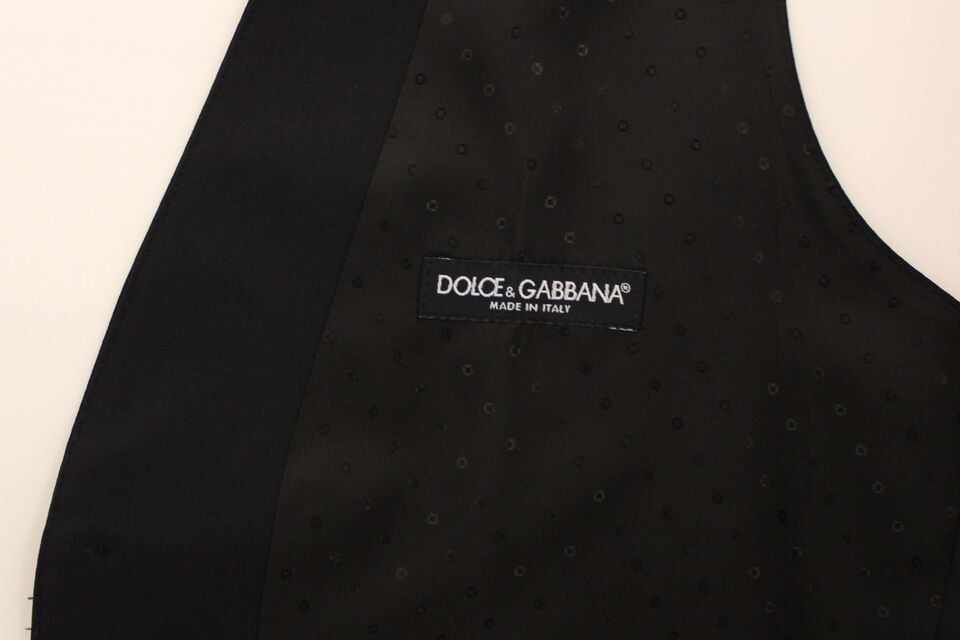 Dolce & Gabbana Black Wool Silk Stretch Dress Vest Blazer | Regal Royce
