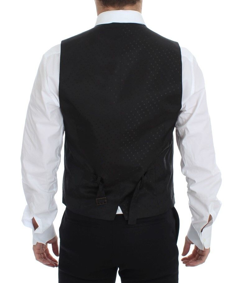 Dolce & Gabbana Black Wool Silk Stretch Dress Vest Blazer | Regal Royce