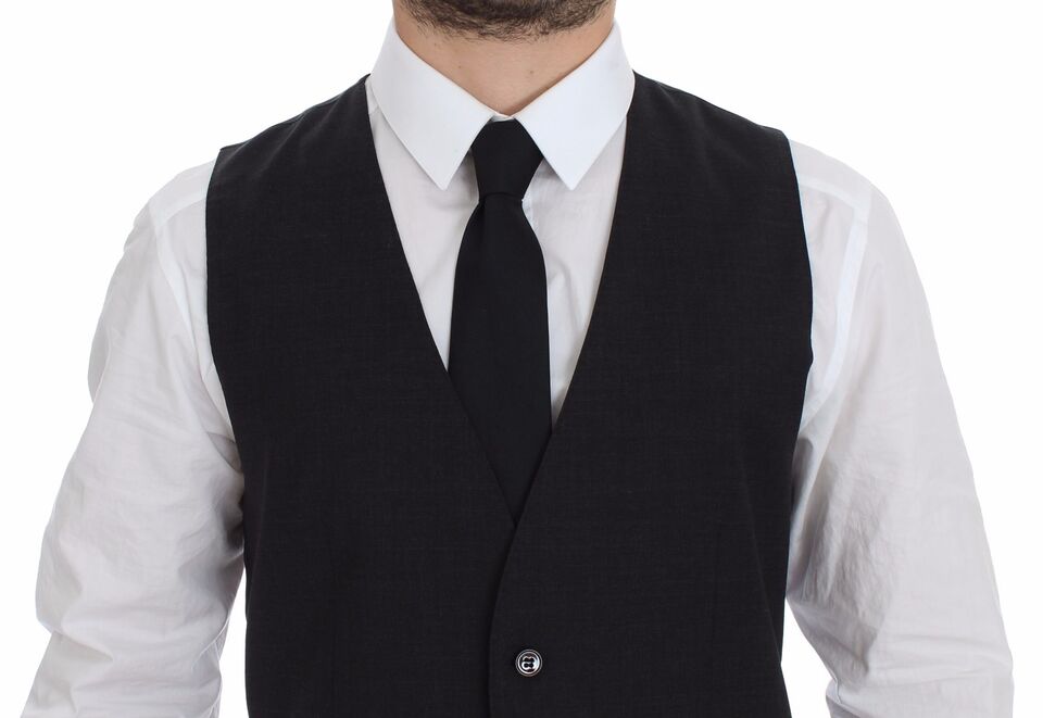 Dolce & Gabbana Gray Slim Fit Button Front Dress Formal Vest | Regal Royce