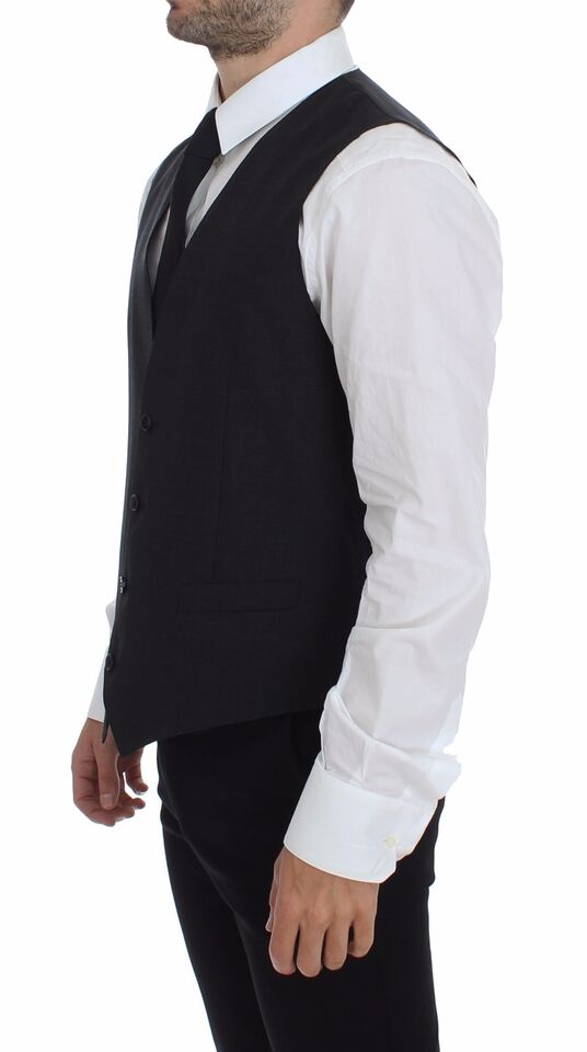 Dolce & Gabbana Gray Slim Fit Button Front Dress Formal Vest | Regal Royce