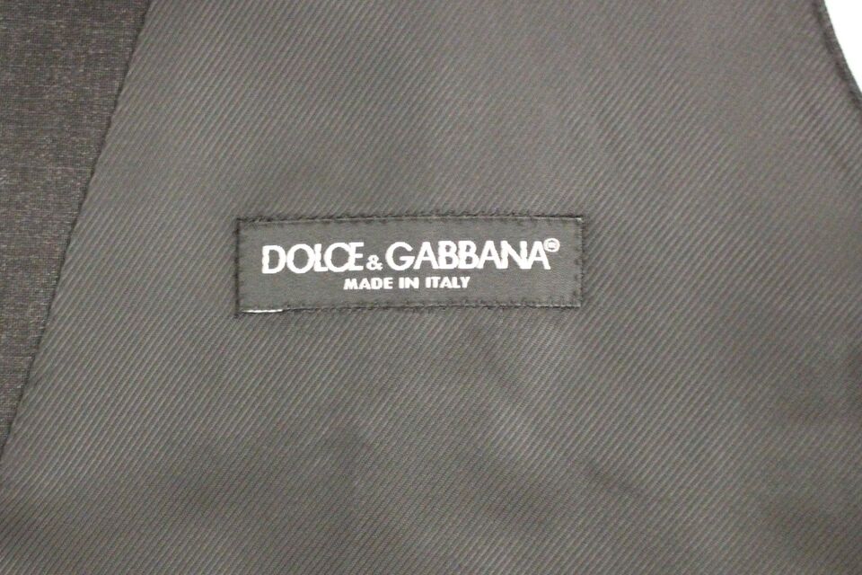 Dolce & Gabbana Gray Slim Fit Button Front Dress Formal Vest | Regal Royce