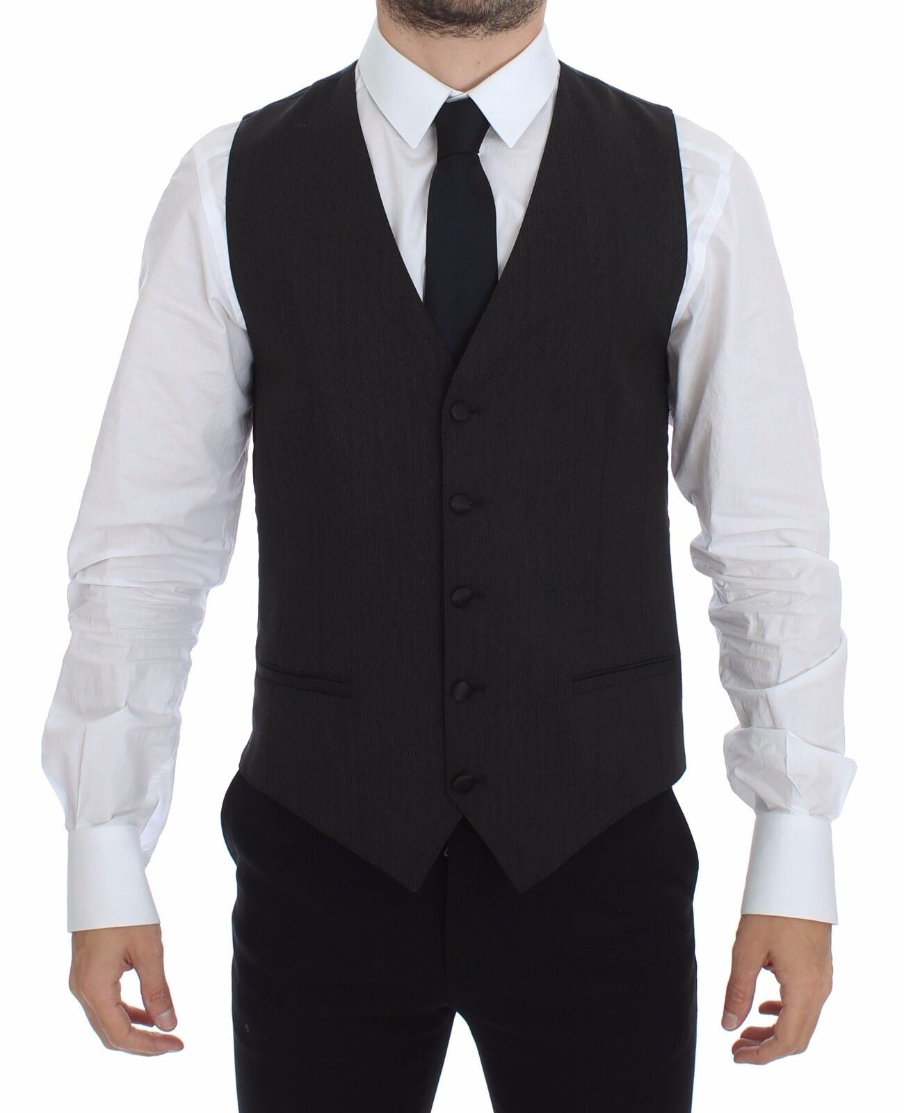 Dolce & Gabbana Gray Wool Stretch Dress Vest Jacket Blazer | Regal Royce