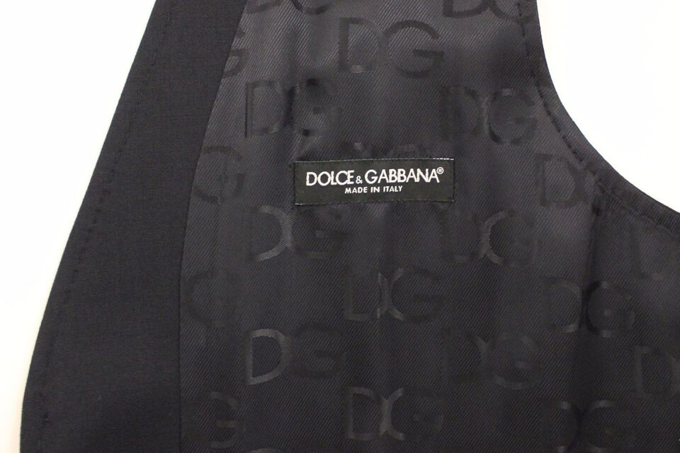 Dolce & Gabbana Blue Cotton Stretch Dress Vest Blazer | Regal Royce