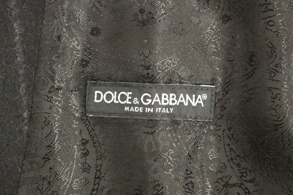 Dolce & Gabbana Black Striped Wool Logo Vest Gilet Weste | Regal Royce