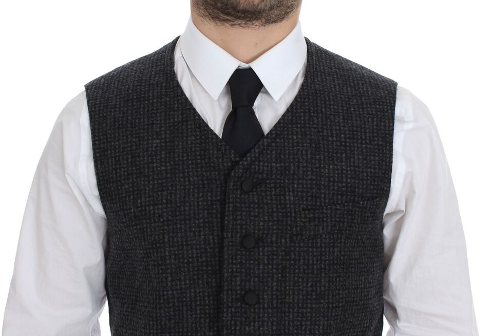 Dolce & Gabbana Gray Wool Blend Vest Gilet Weste | Regal Royce