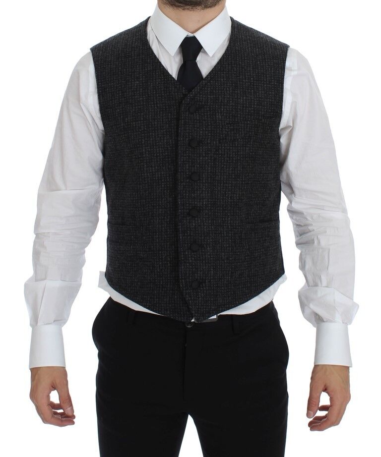Dolce & Gabbana Gray Wool Blend Vest Gilet Weste | Regal Royce