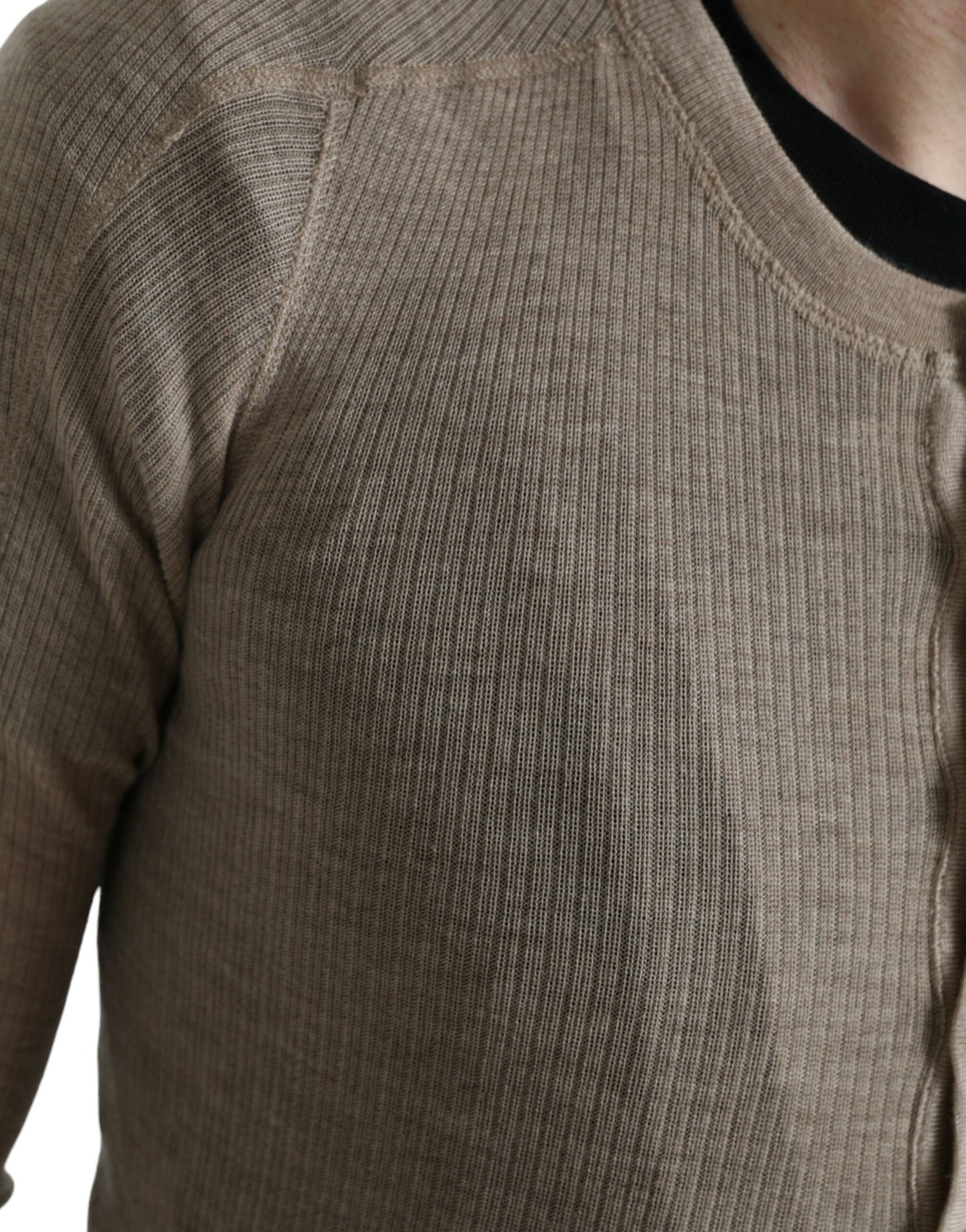 Dolce & Gabbana Henley Pullover Beige Cashmere Sweater | Regal Royce