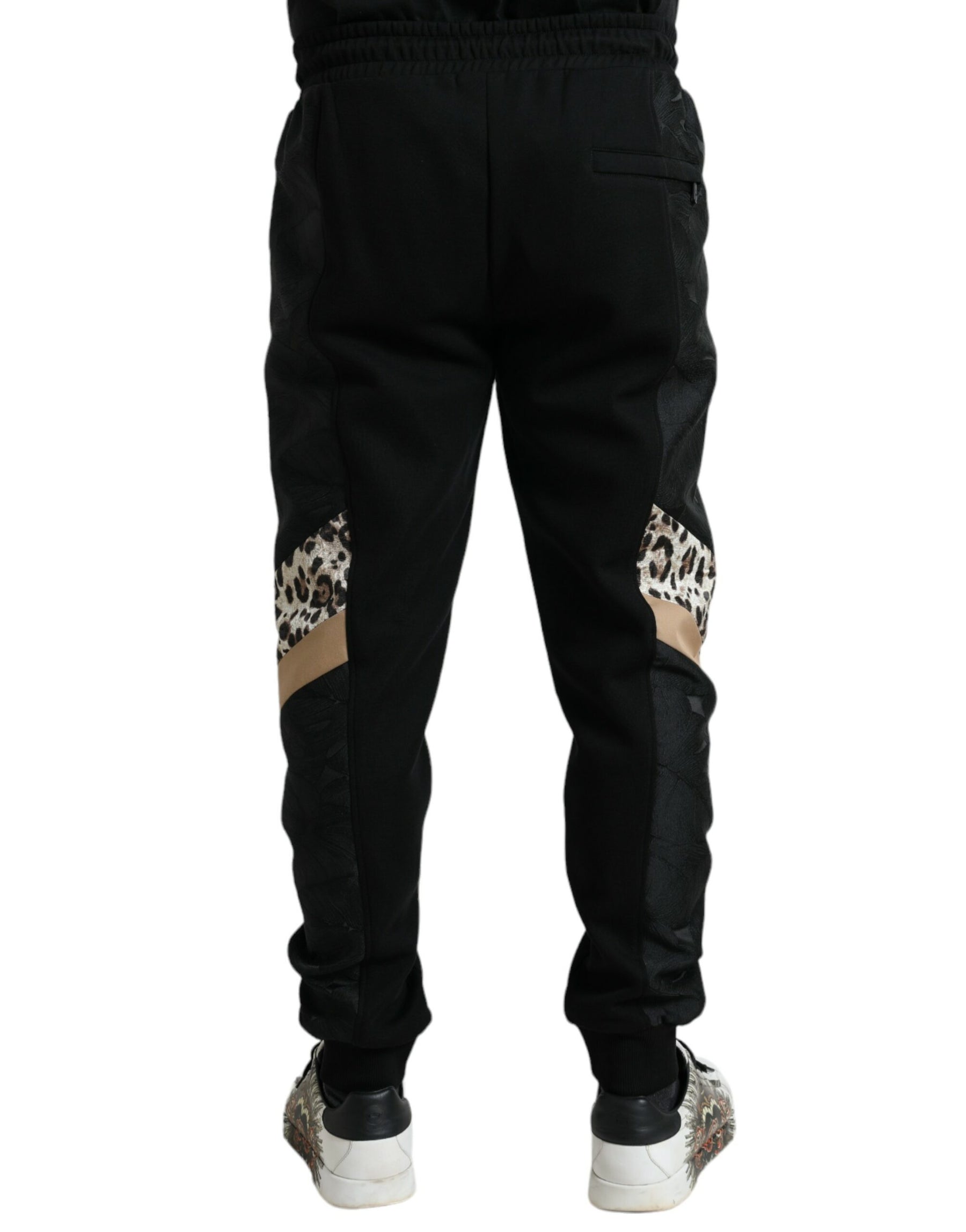 Dolce & Gabbana Black Cotton Slim Stretch Jogger Pants | Regal Royce