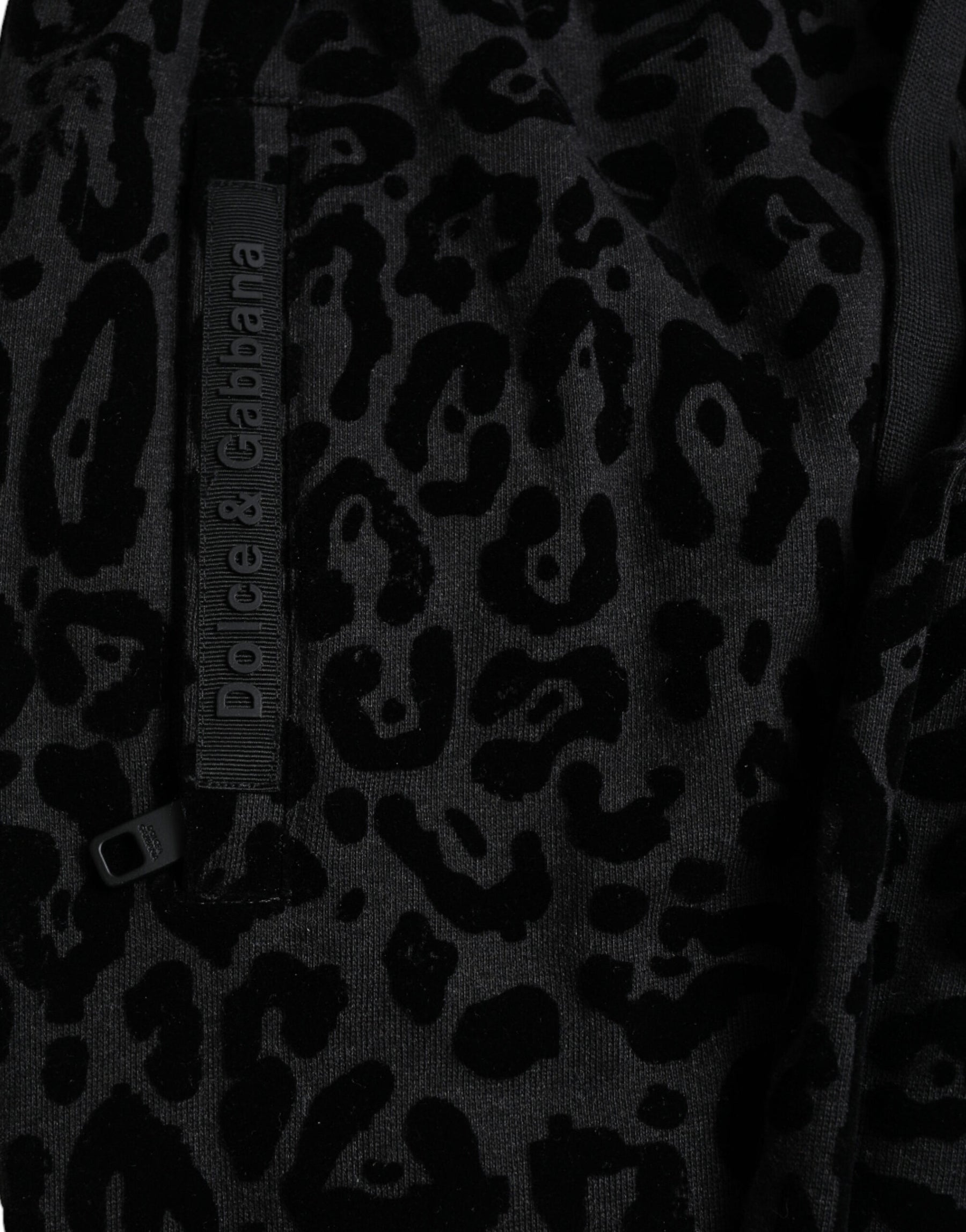 Dolce & Gabbana Black Leopard Cotton Slim Fit Jogger Pants | Regal Royce